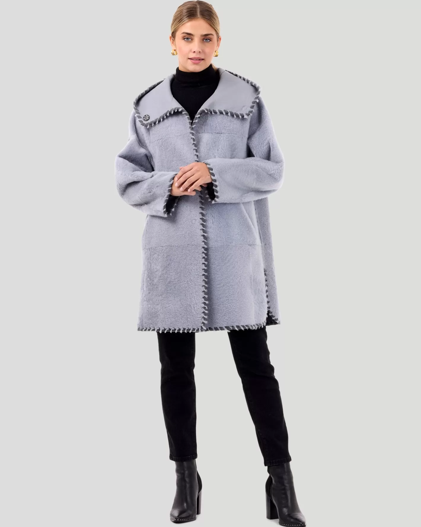 Women GORSKI Montreal Reversible Select Shearling Lamb Parka With Wool And Cashmere Detailing
