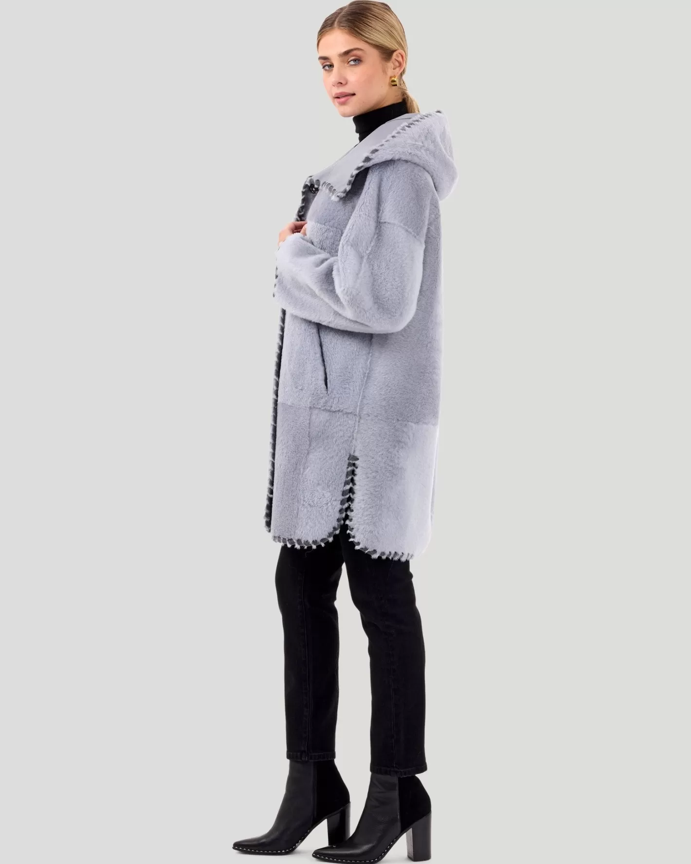 Women GORSKI Montreal Reversible Select Shearling Lamb Parka With Wool And Cashmere Detailing