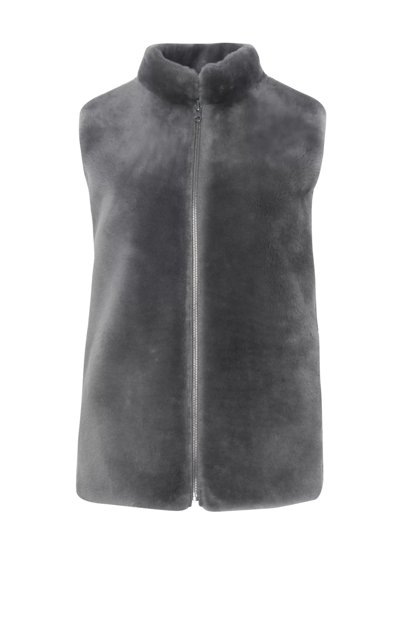Women GORSKI Montreal Reversible Select Shearling Lamb Vest With Loro Piana Cashmere & Wool Quilted Down Back