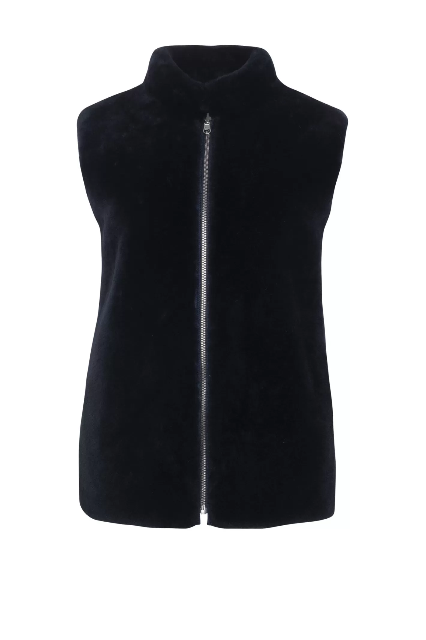 Women GORSKI Montreal Reversible Select Shearling Lamb Vest With Loro Piana Cashmere & Wool Quilted Down Back