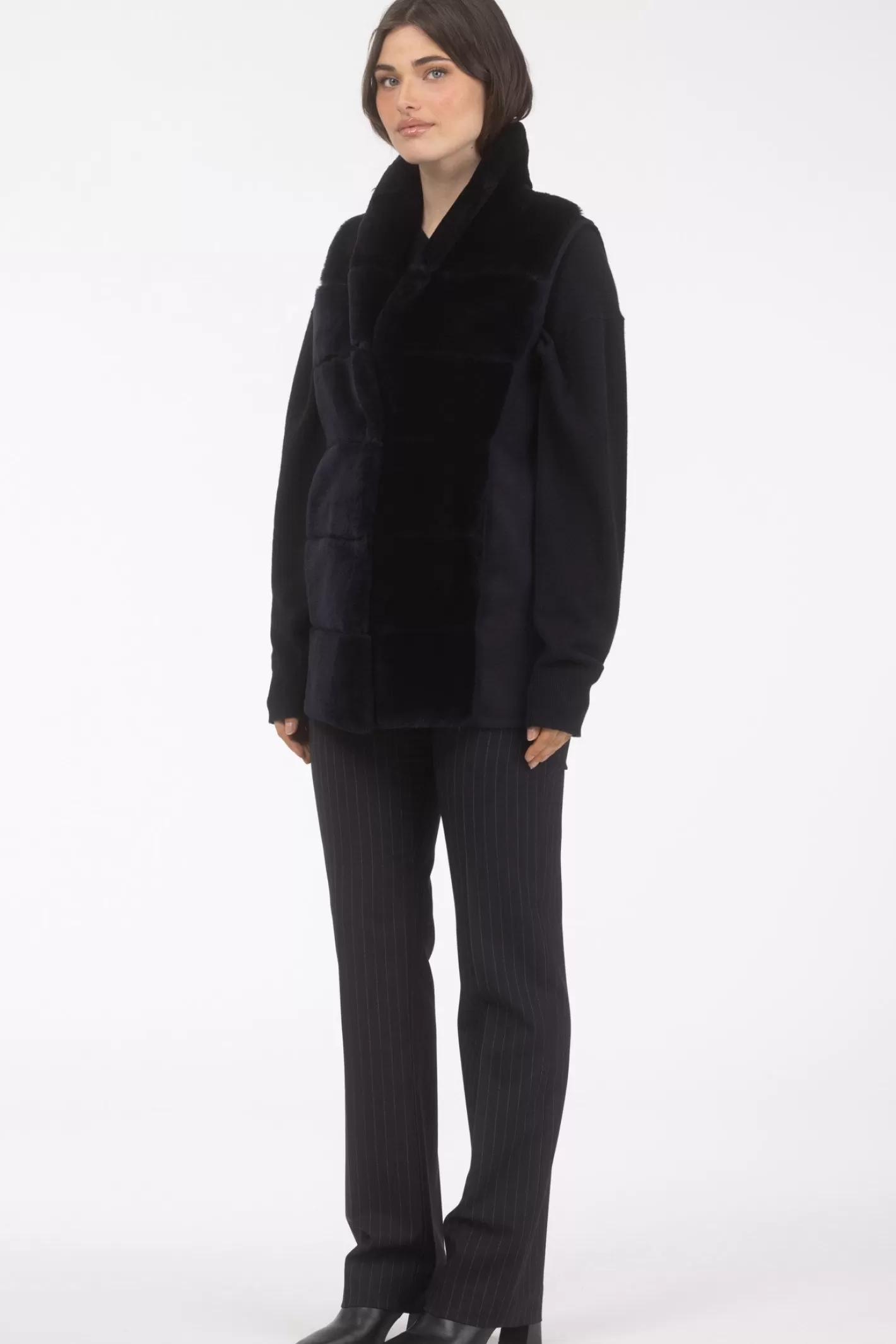 Women GORSKI Montreal Reversible Select Shearling Lamb Vest With Select Cashmere & Wool Back
