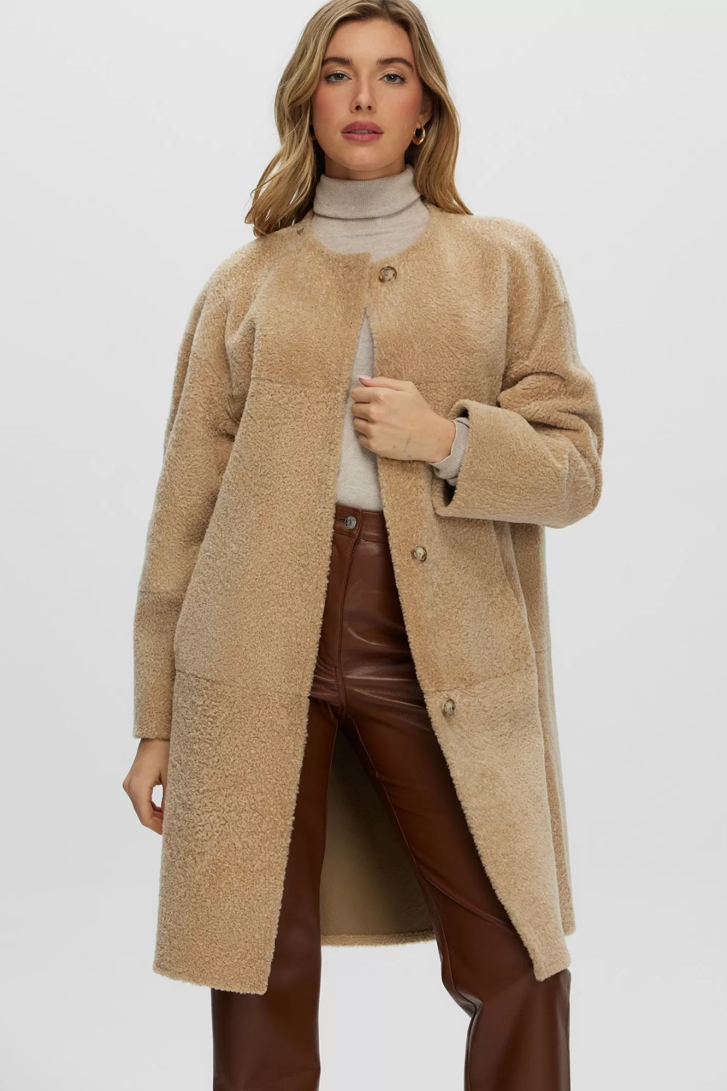 Women GORSKI Montreal Reversible Shearling Lamb Short Coat