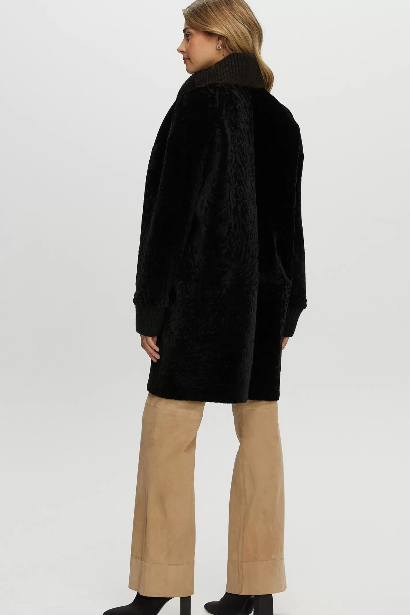 Women GORSKI Montreal Reversible Textured Shearling Lamb Jacket