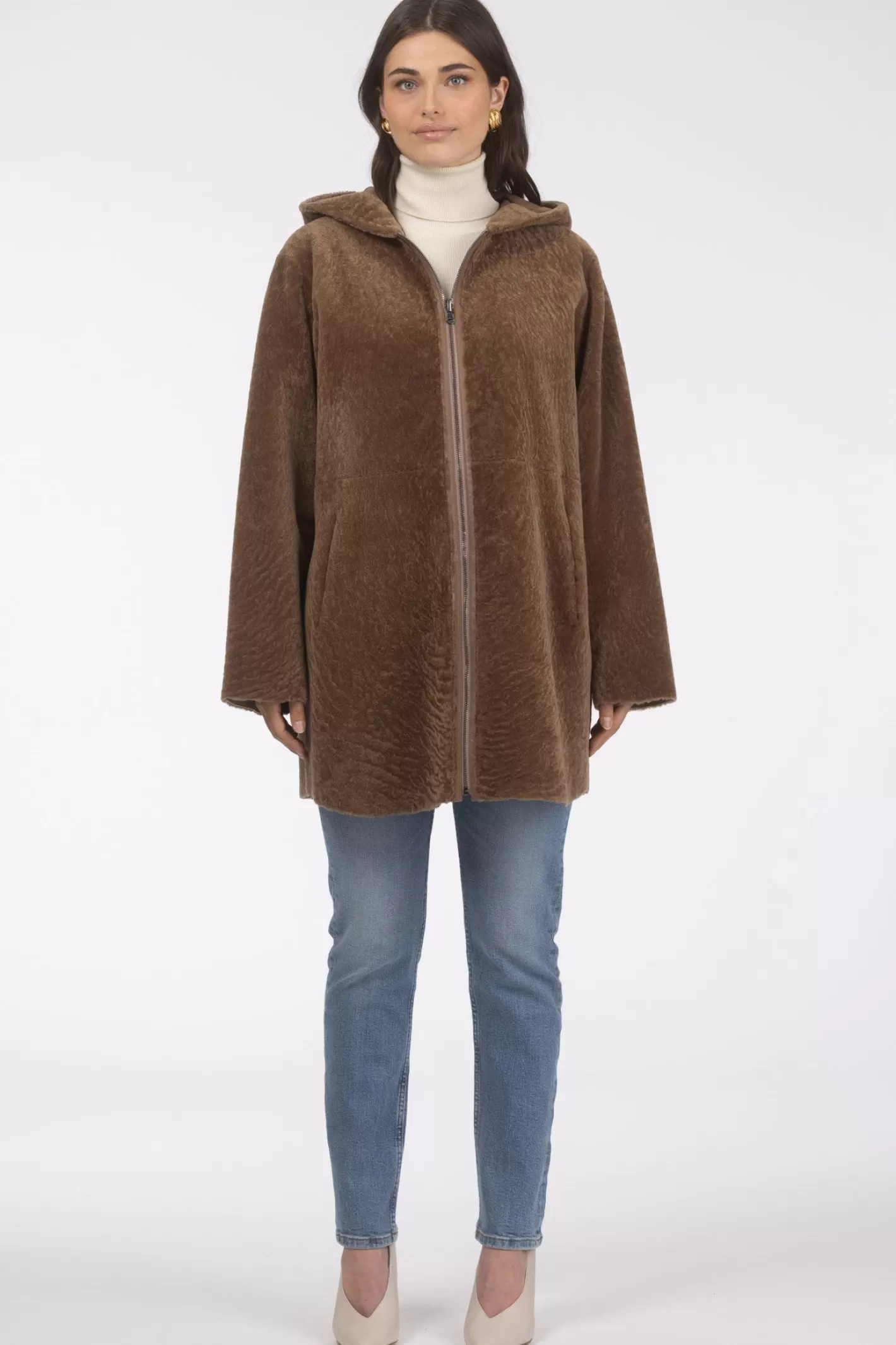 Women GORSKI Montreal Reversible Textured Shearling Lamb Parka