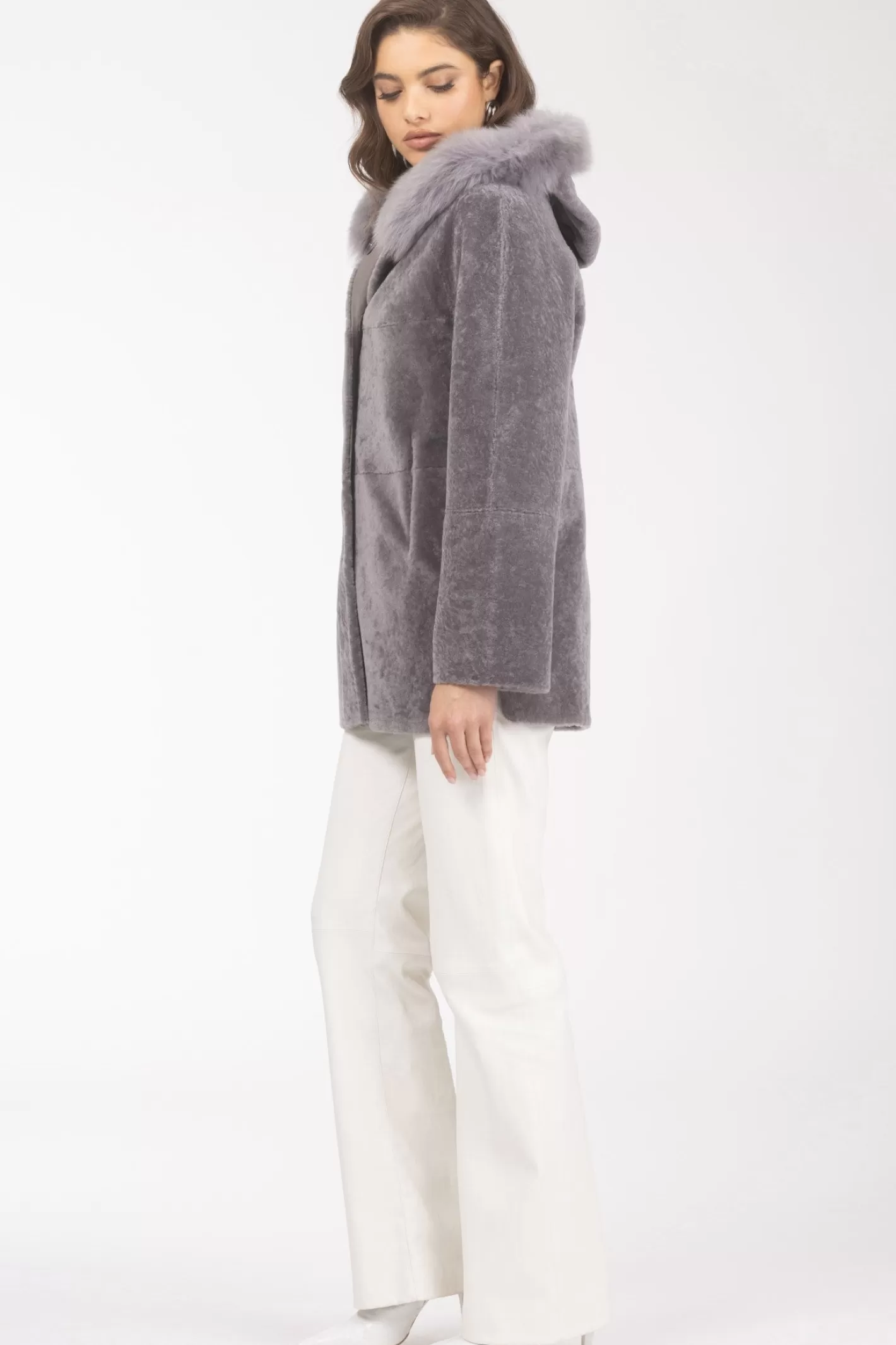 Women GORSKI Montreal Reversible Textured Shearling Lamb Parka With Merinillo Shearling Lamb Hood Trim