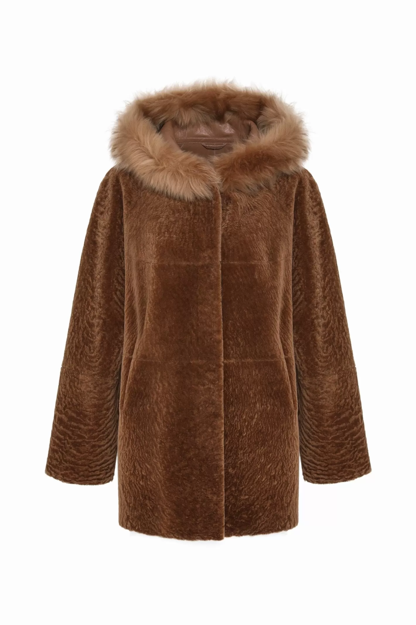 Women GORSKI Montreal Reversible Textured Shearling Lamb Parka With Merinillo Shearling Lamb Hood Trim
