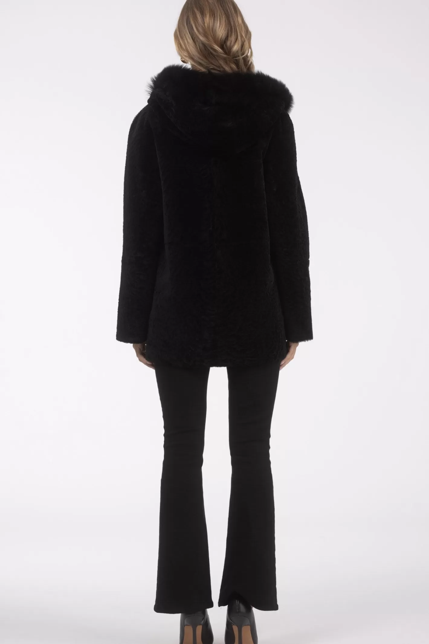 Women GORSKI Montreal Reversible Textured Shearling Lamb Parka With Merinillo Shearling Lamb Hood Trim