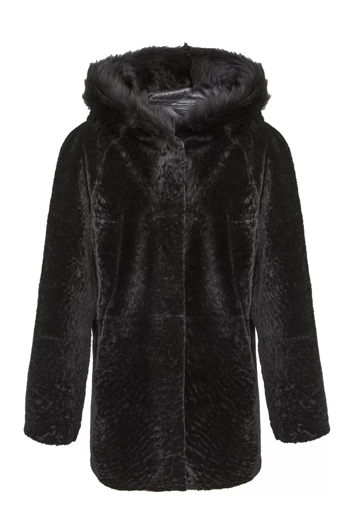 Women GORSKI Montreal Reversible Textured Shearling Lamb Parka With Merinillo Shearling Lamb Hood Trim