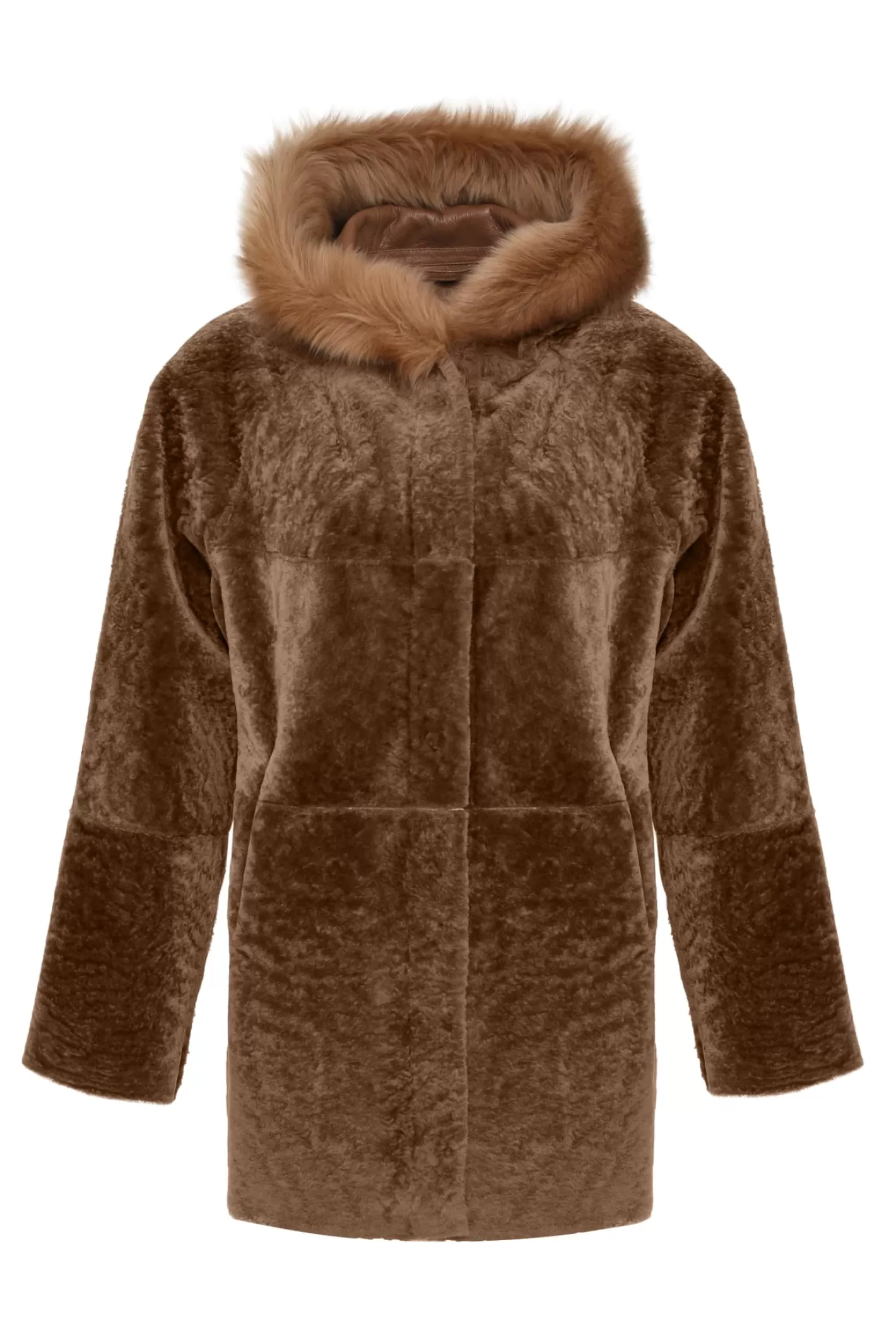 Women GORSKI Montreal Reversible Textured Shearling Lamb Parka With Merinillo Shearling Lamb Hood Trim
