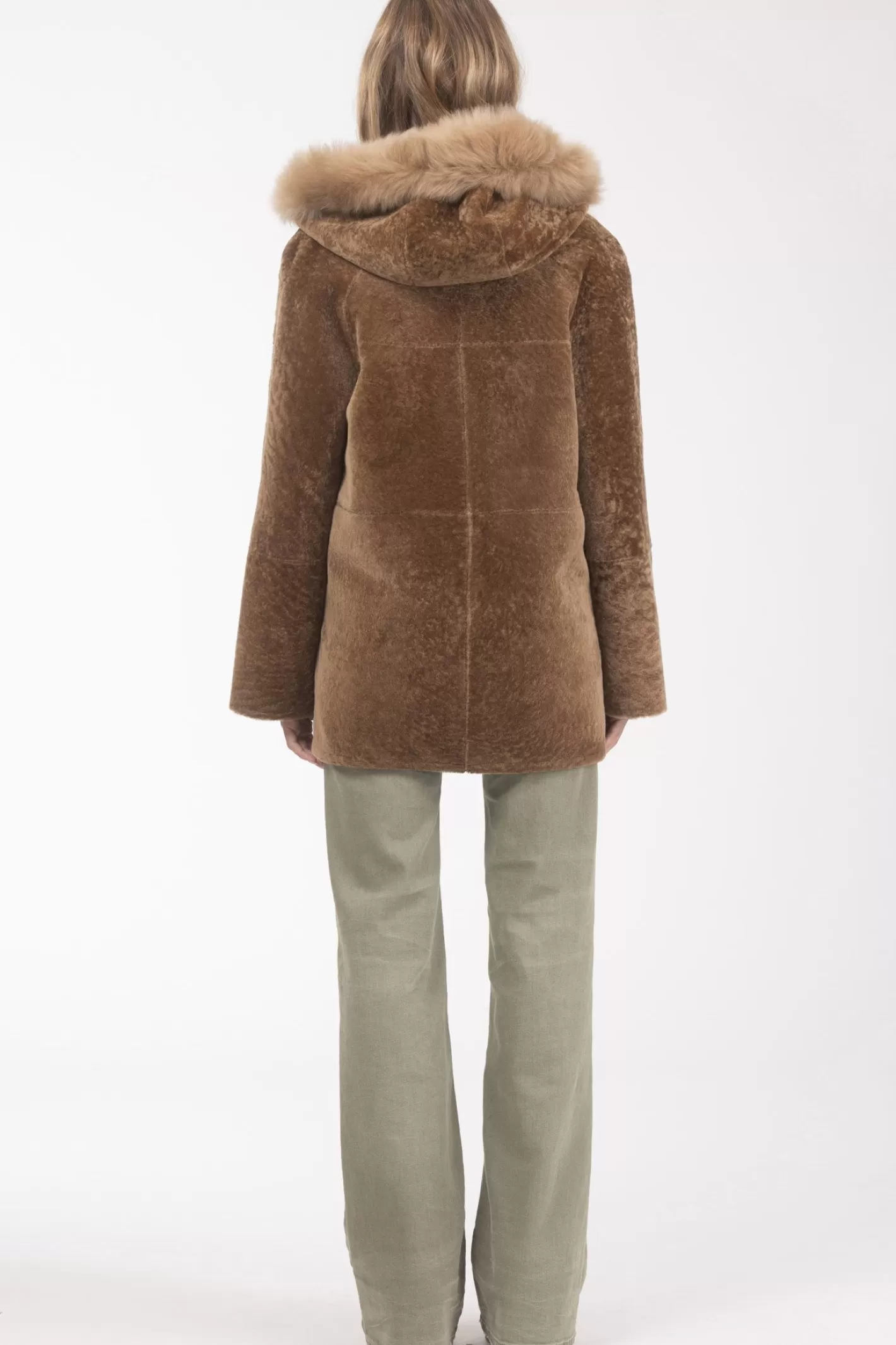 Women GORSKI Montreal Reversible Textured Shearling Lamb Parka With Merinillo Shearling Lamb Hood Trim