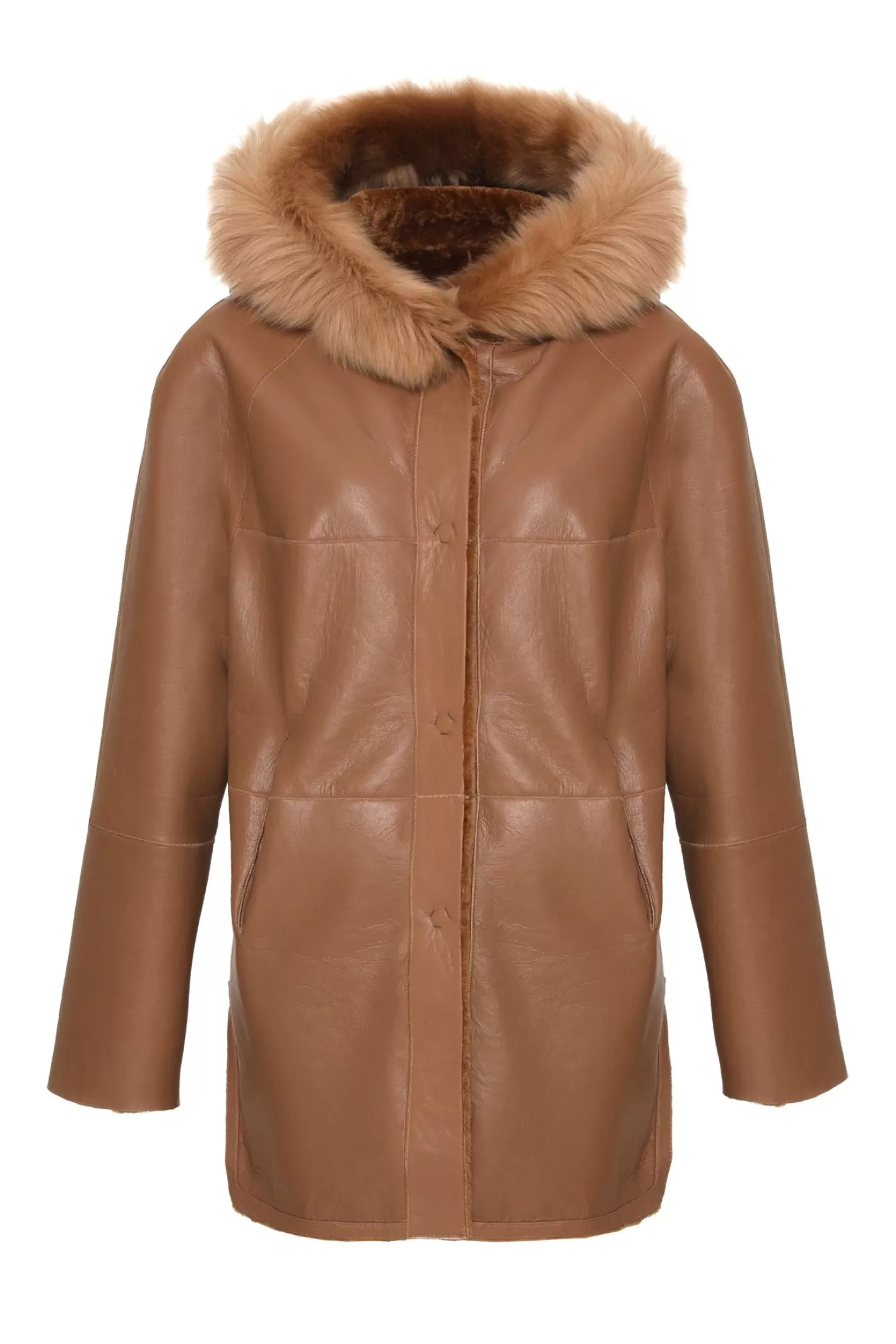 Women GORSKI Montreal Reversible Textured Shearling Lamb Parka With Merinillo Shearling Lamb Hood Trim