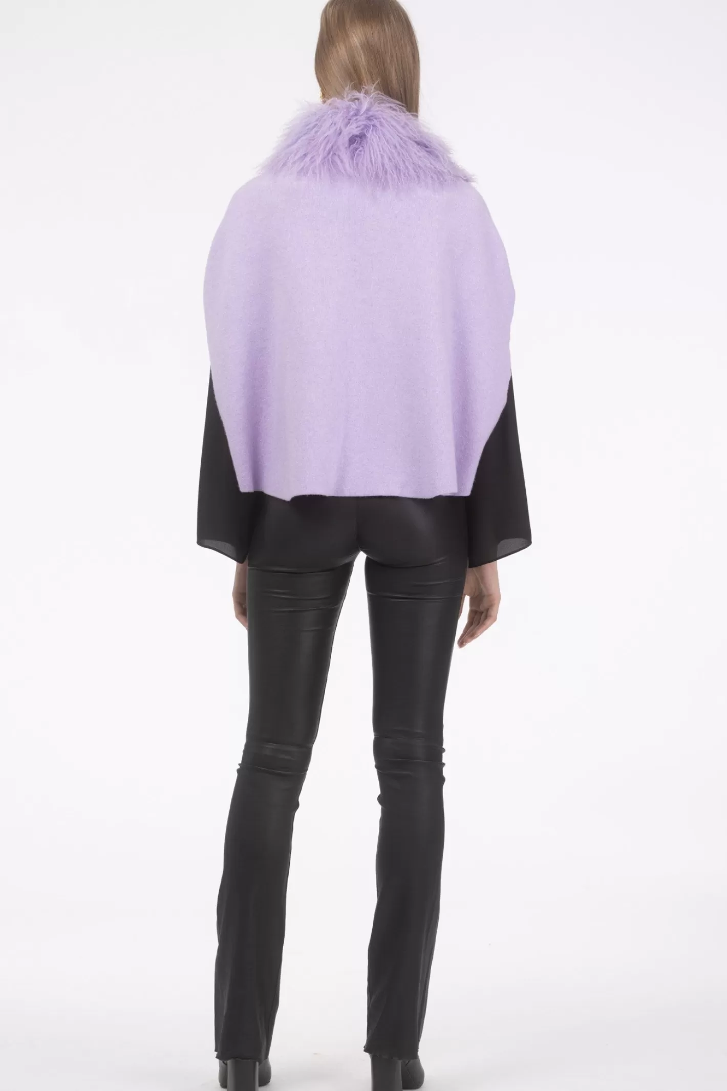 Women GORSKI Montreal Select Cashmere And Merino Wool Blend Cape With Select Mongolian Lamb Trim