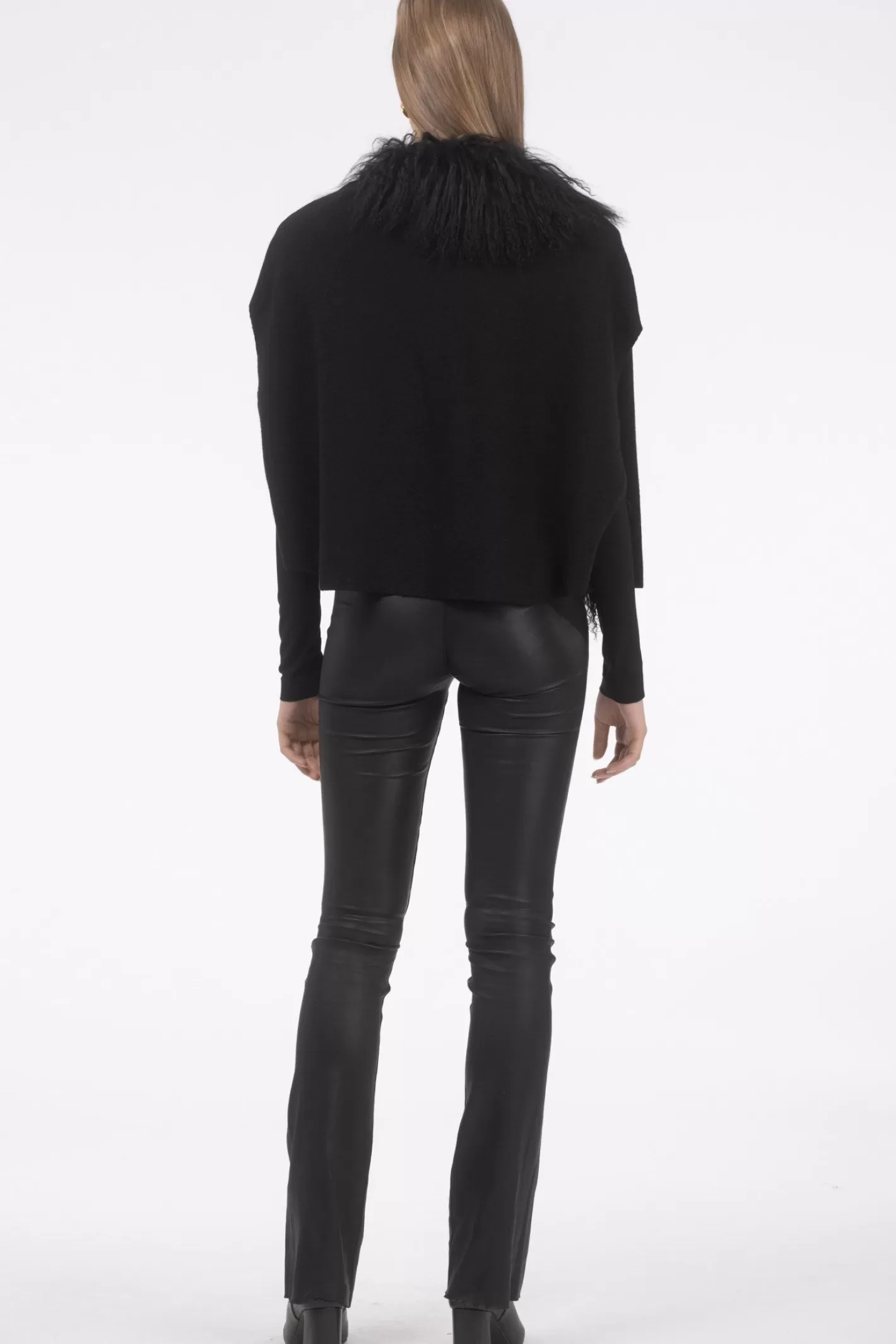 Women GORSKI Montreal Select Cashmere And Merino Wool Blend Cape With Select Mongolian Lamb Trim
