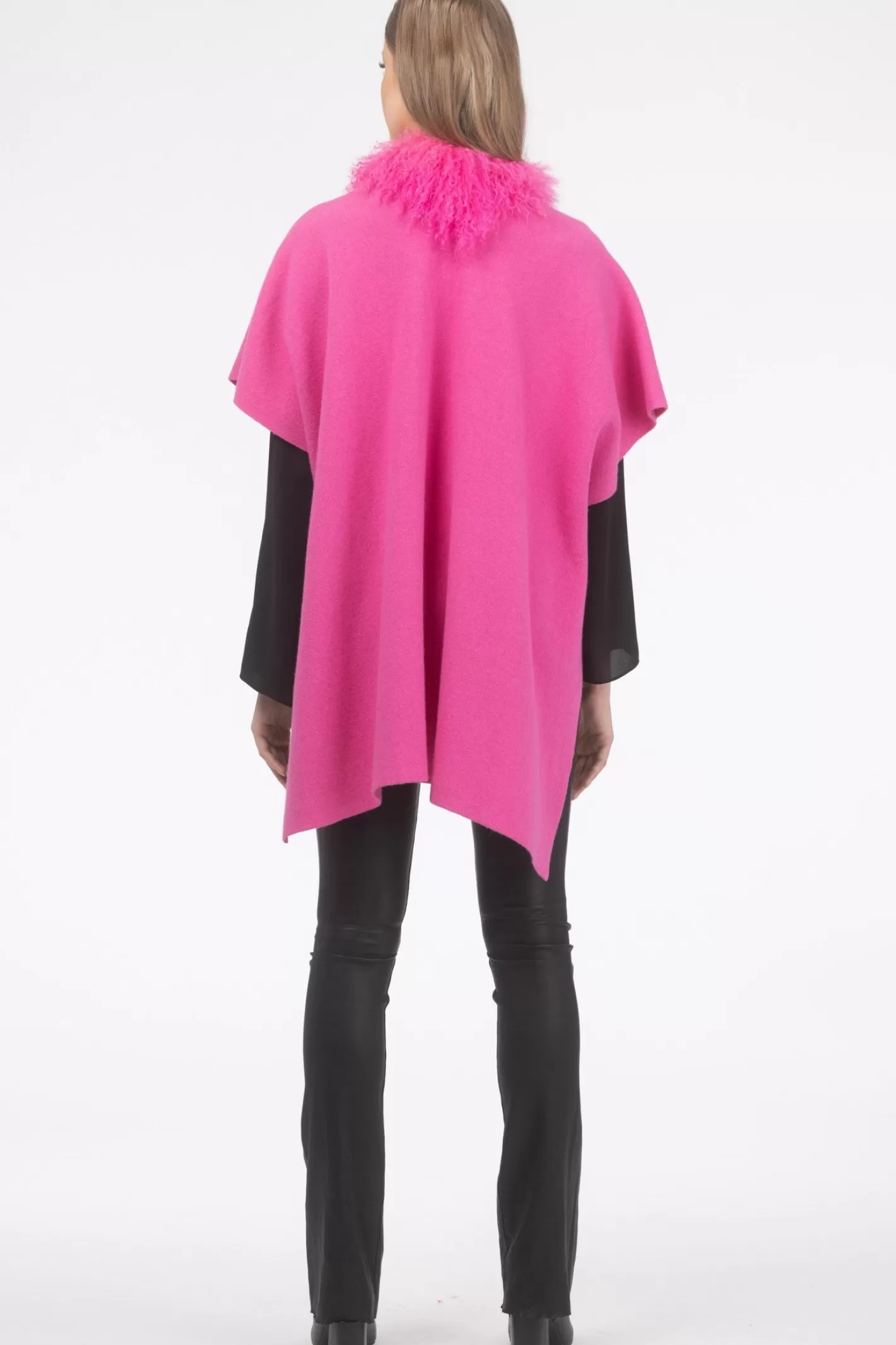 Women GORSKI Montreal Select Cashmere And Merino Wool Blend Cape With Select Mongolian Lamb Trim