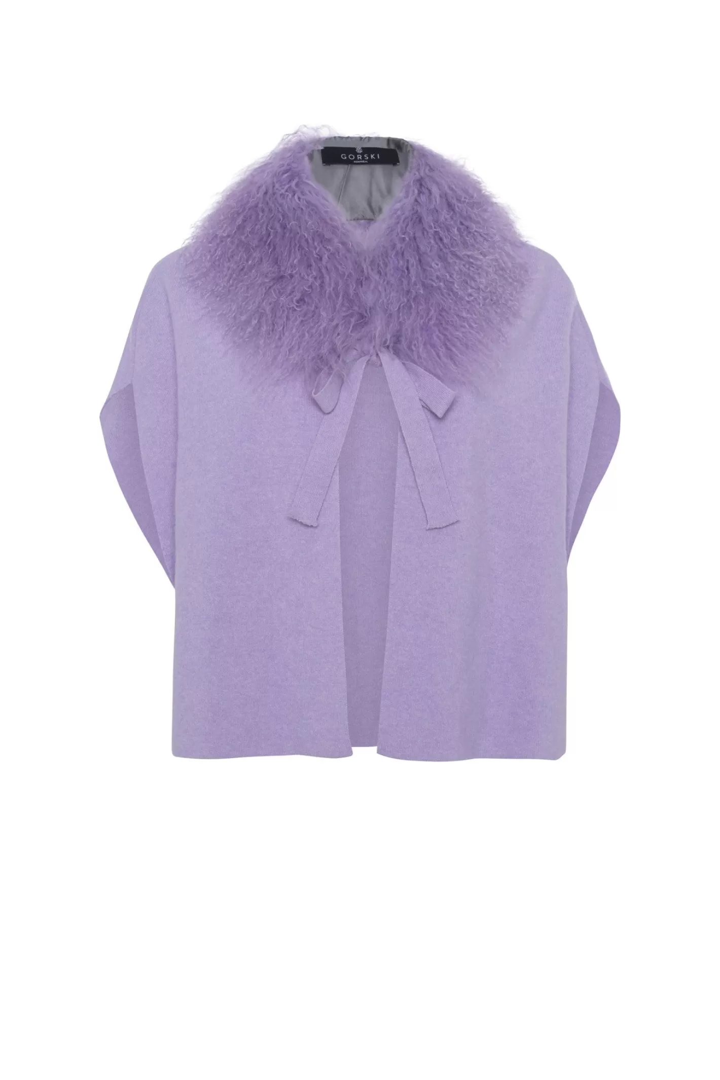 Women GORSKI Montreal Select Cashmere And Merino Wool Blend Cape With Select Mongolian Lamb Trim