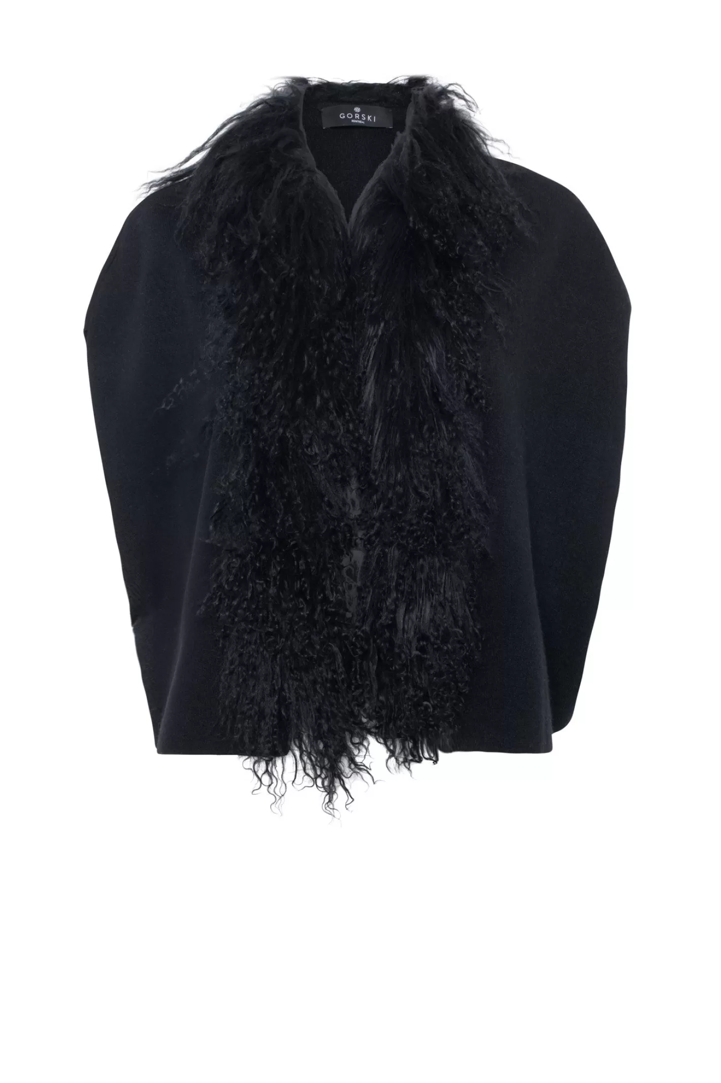 Women GORSKI Montreal Select Cashmere And Merino Wool Blend Cape With Select Mongolian Lamb Trim