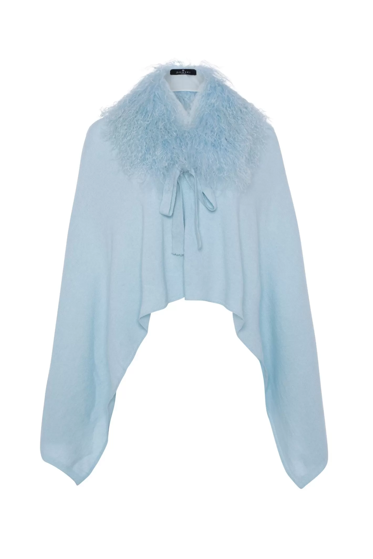 Women GORSKI Montreal Select Cashmere And Merino Wool Blend Poncho With Select Mongolian Lamb Collar