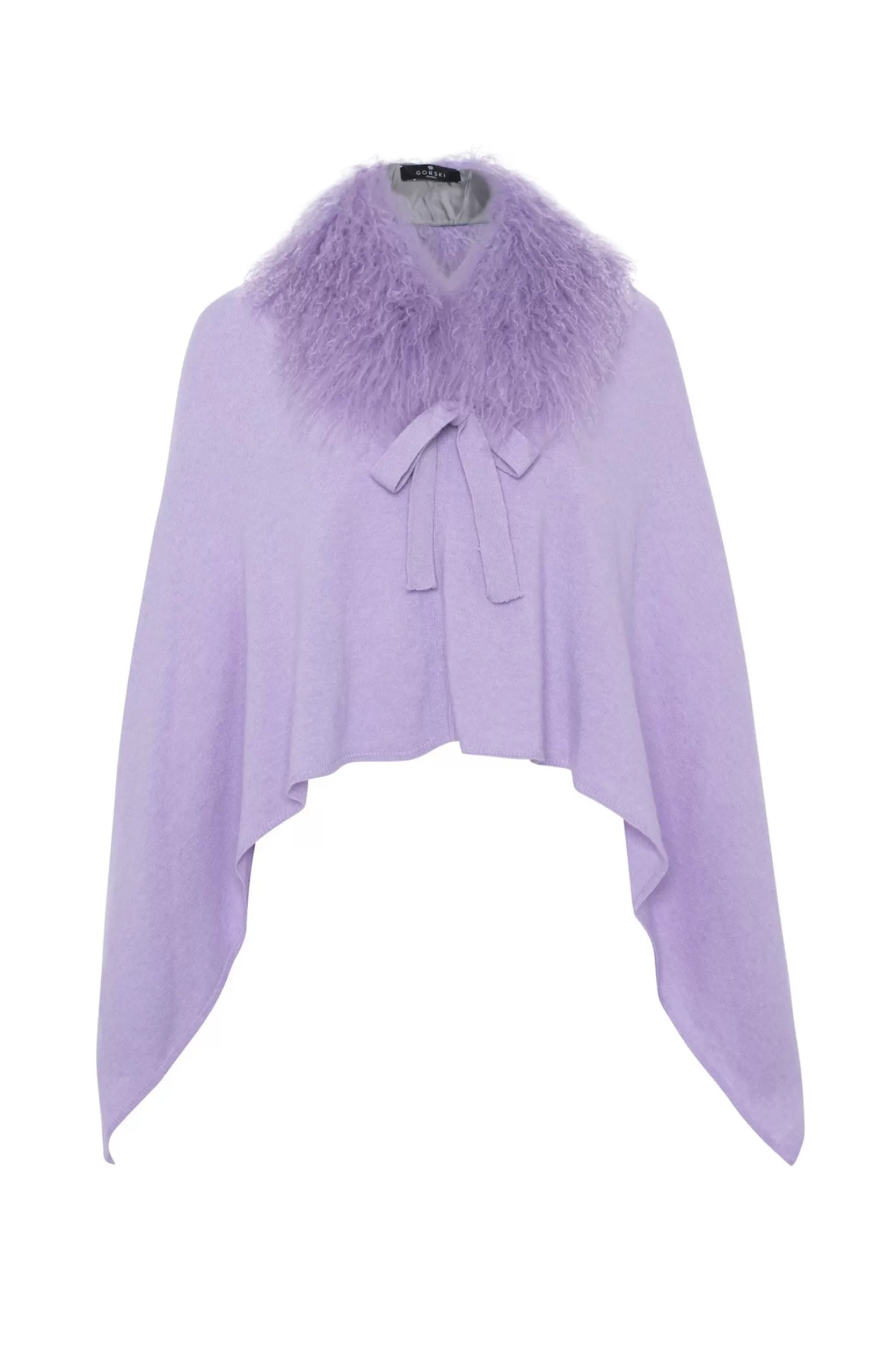 Women GORSKI Montreal Select Cashmere And Merino Wool Blend Poncho With Select Mongolian Lamb Collar