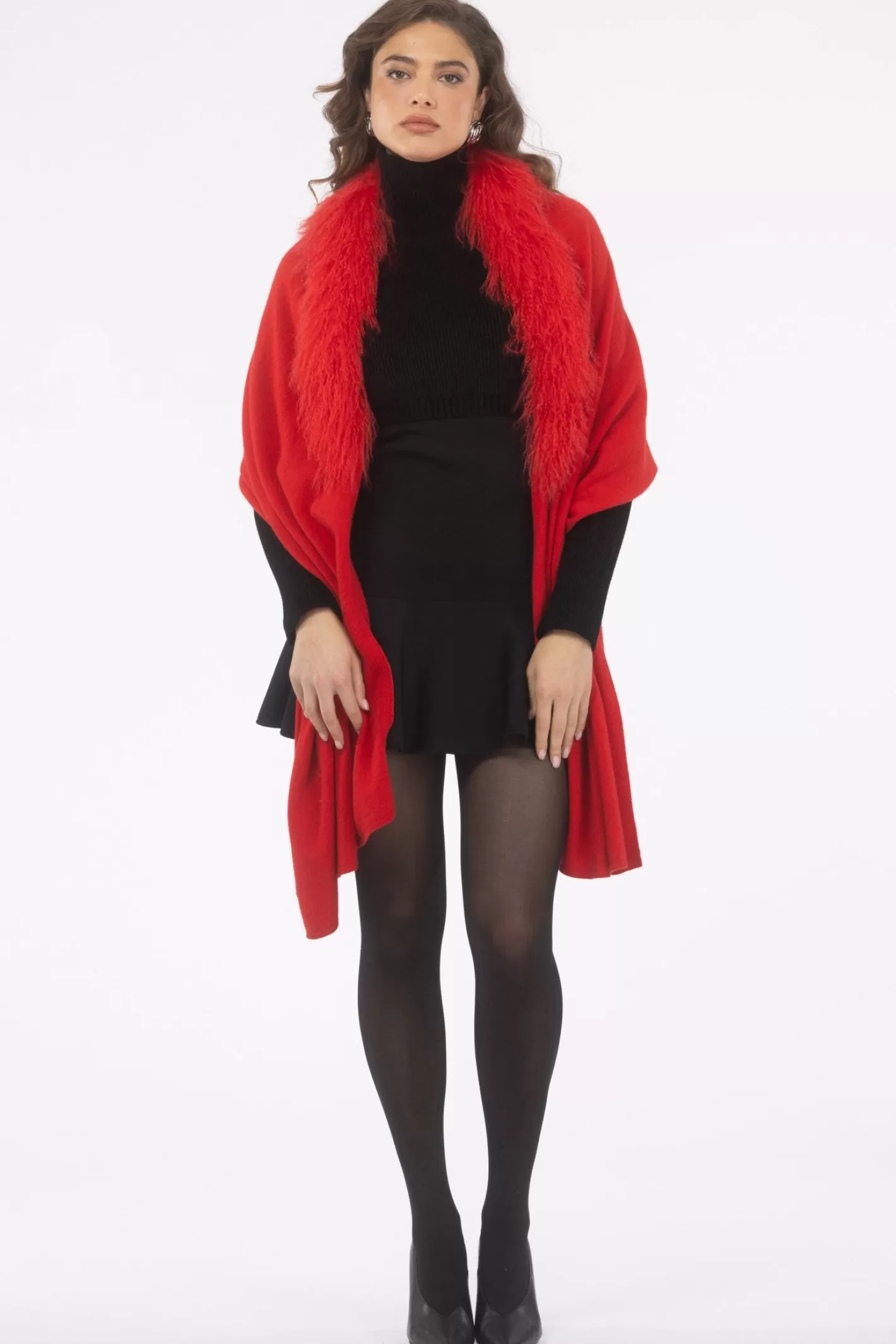 Women GORSKI Montreal Select Cashmere And Merino Wool Blend Stole With Select Mongolian Lamb Trim