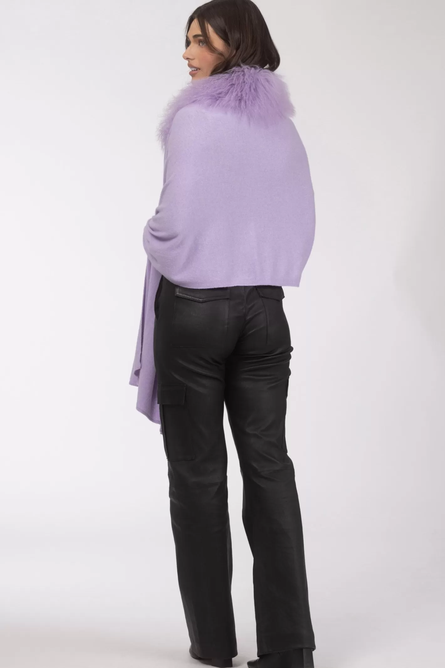 Women GORSKI Montreal Select Cashmere And Merino Wool Blend Stole With Select Mongolian Lamb Trim