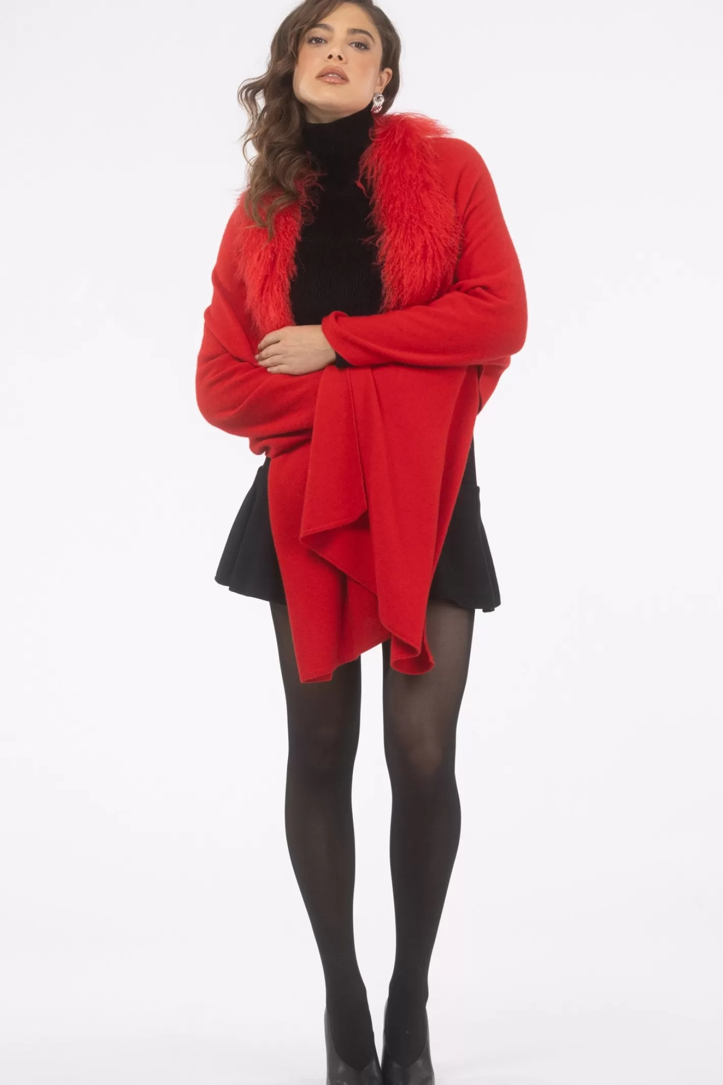 Women GORSKI Montreal Select Cashmere And Merino Wool Blend Stole With Select Mongolian Lamb Trim