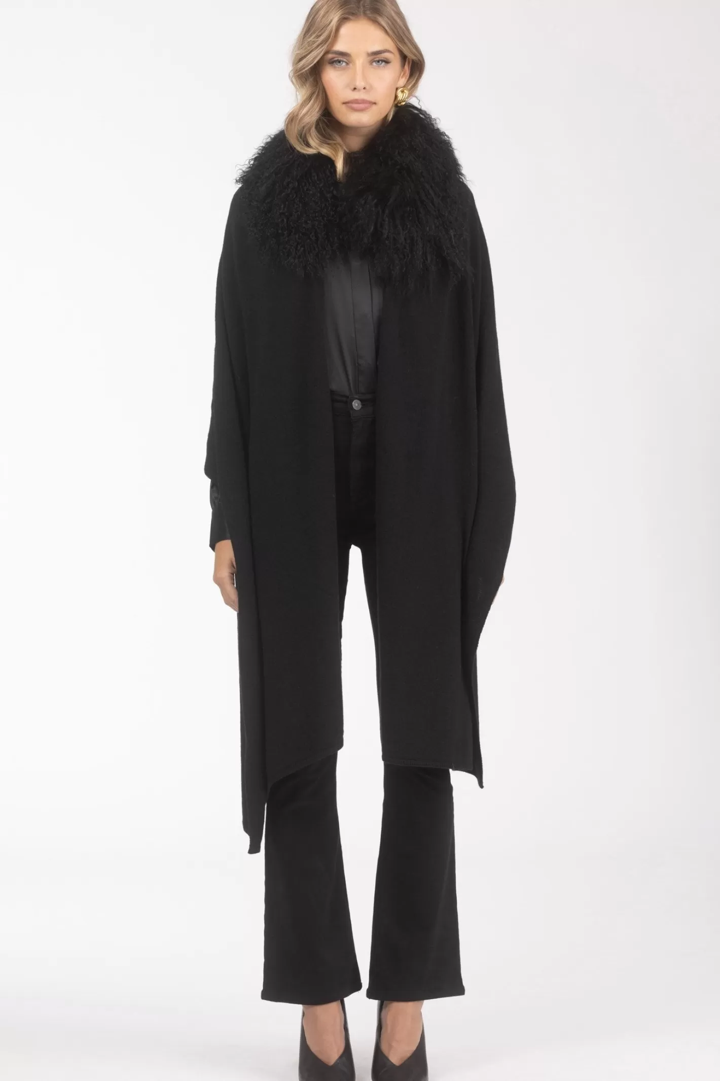 Women GORSKI Montreal Select Cashmere And Merino Wool Blend Stole With Select Mongolian Lamb Trim