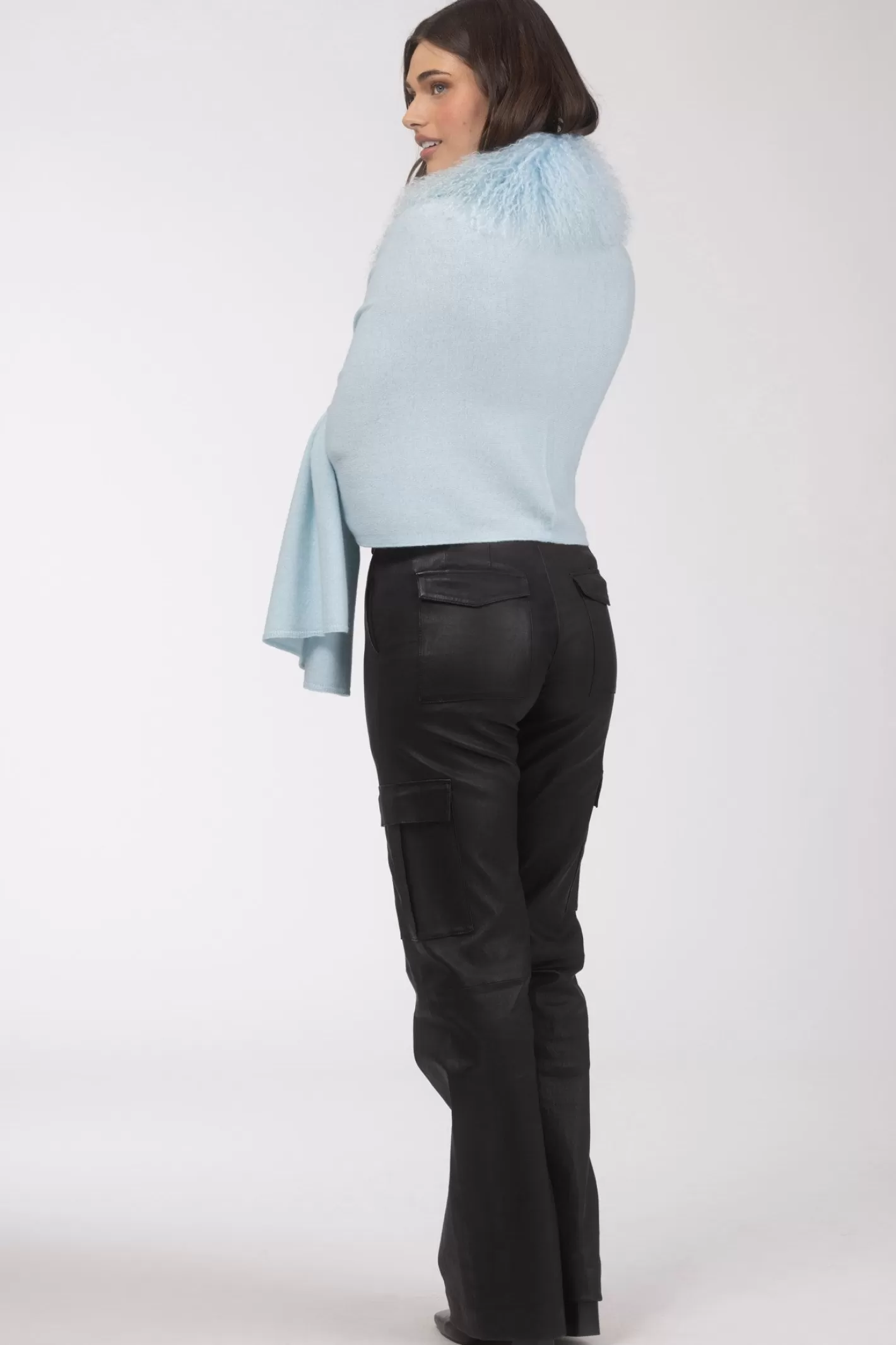 Women GORSKI Montreal Select Cashmere And Merino Wool Blend Stole With Select Mongolian Lamb Trim