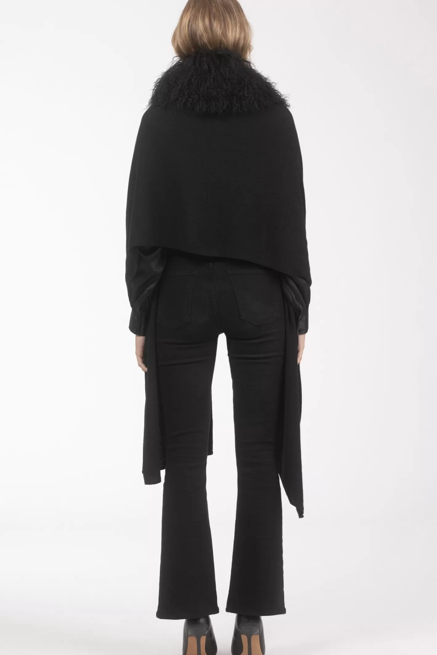 Women GORSKI Montreal Select Cashmere And Merino Wool Blend Stole With Select Mongolian Lamb Trim