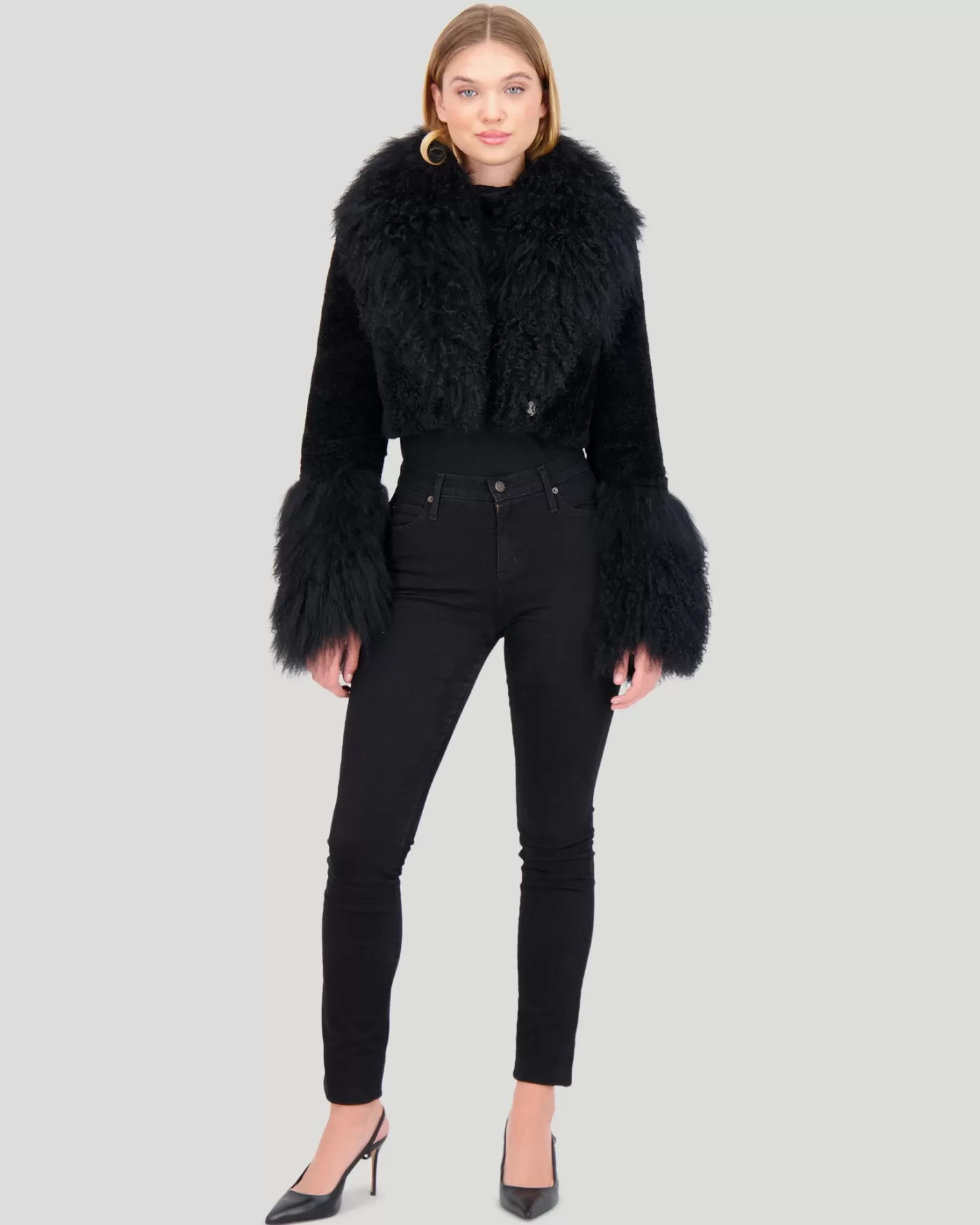 Women GORSKI Montreal Select Cashmere Goat Bolero With Select Mongolian Goat Collar And Cuffs