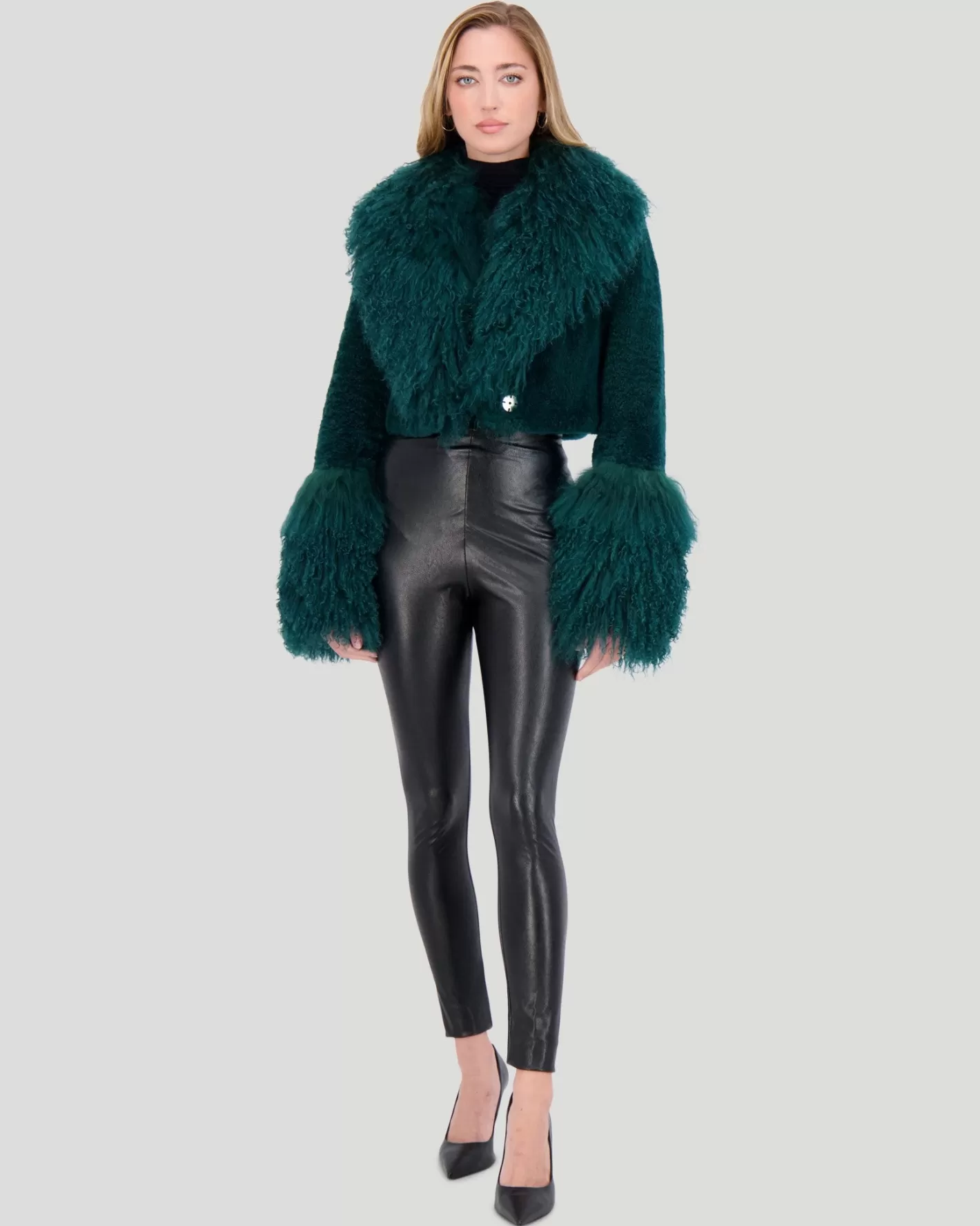 Women GORSKI Montreal Select Cashmere Goat Bolero With Select Mongolian Goat Collar And Cuffs