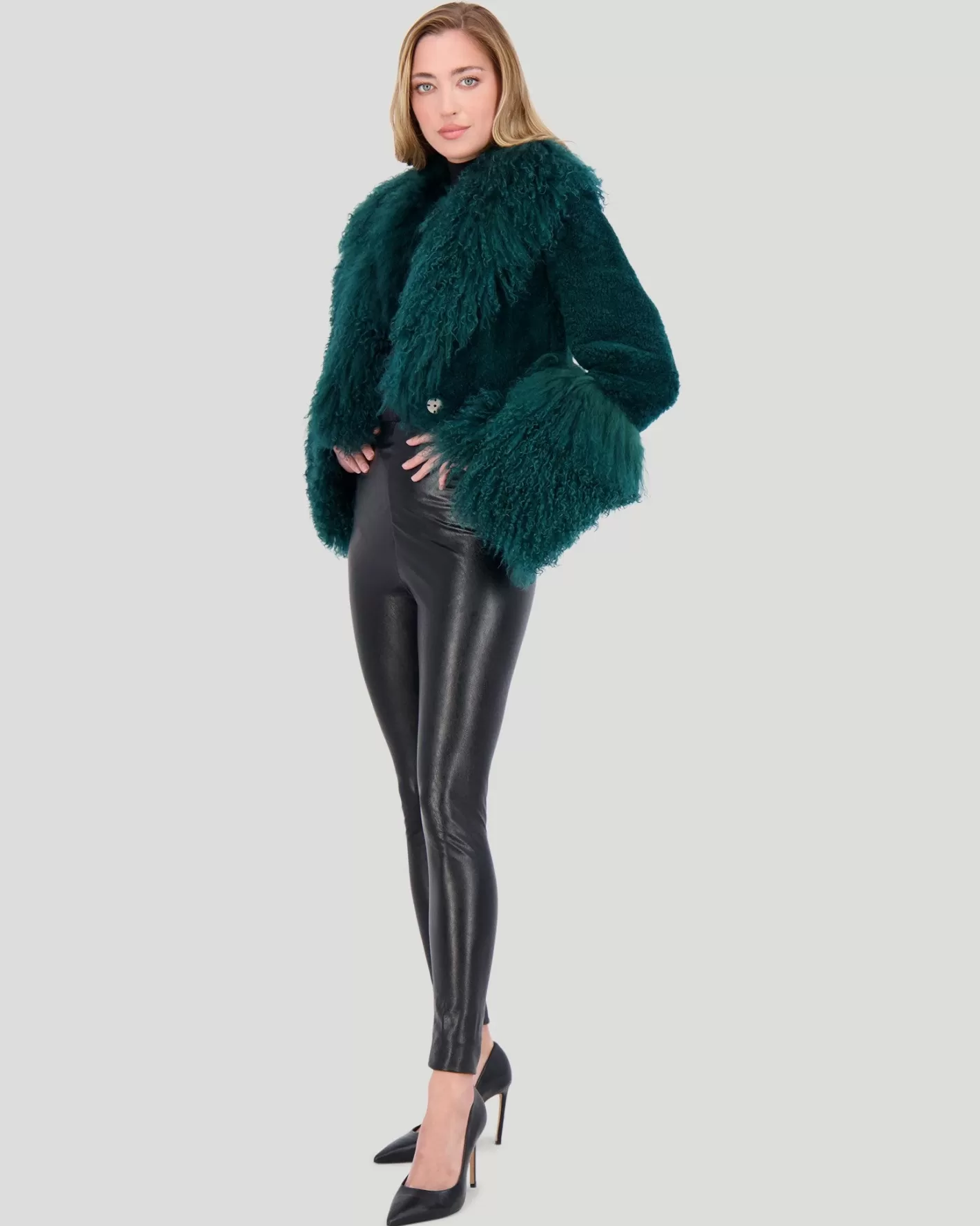 Women GORSKI Montreal Select Cashmere Goat Bolero With Select Mongolian Goat Collar And Cuffs