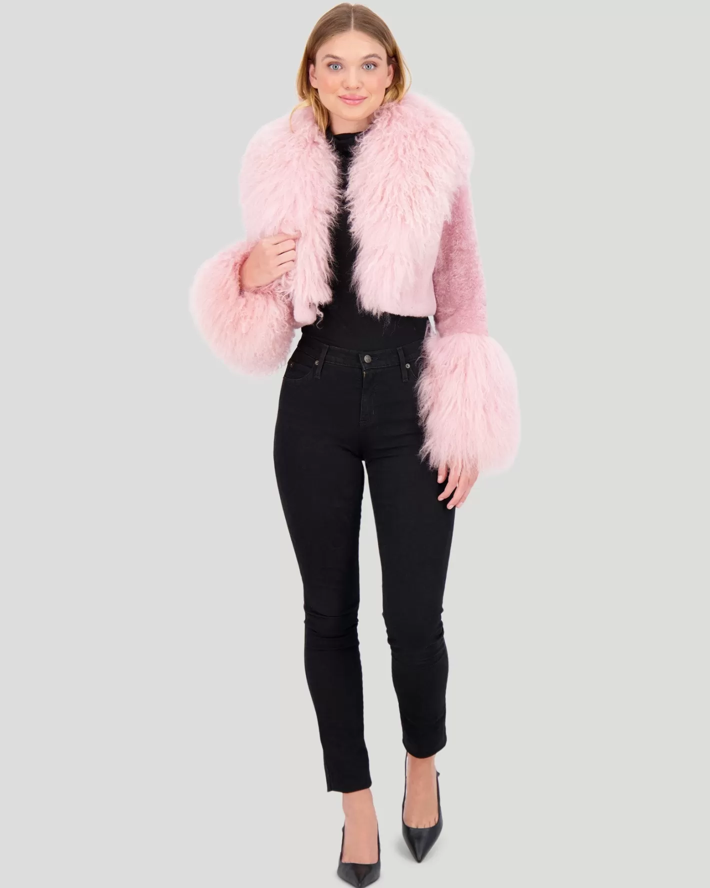 Women GORSKI Montreal Select Cashmere Goat Bolero With Select Mongolian Goat Collar And Cuffs