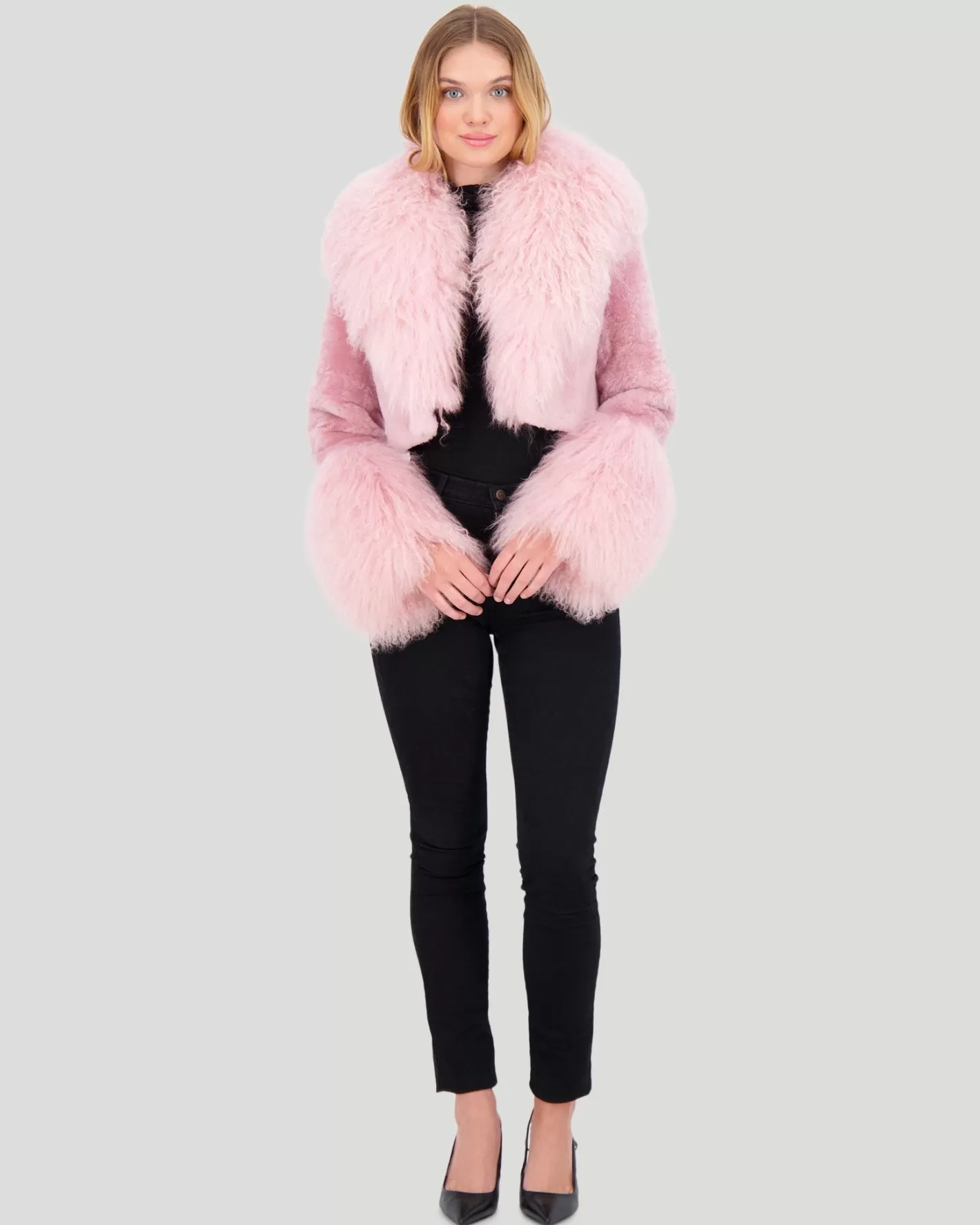 Women GORSKI Montreal Select Cashmere Goat Bolero With Select Mongolian Goat Collar And Cuffs