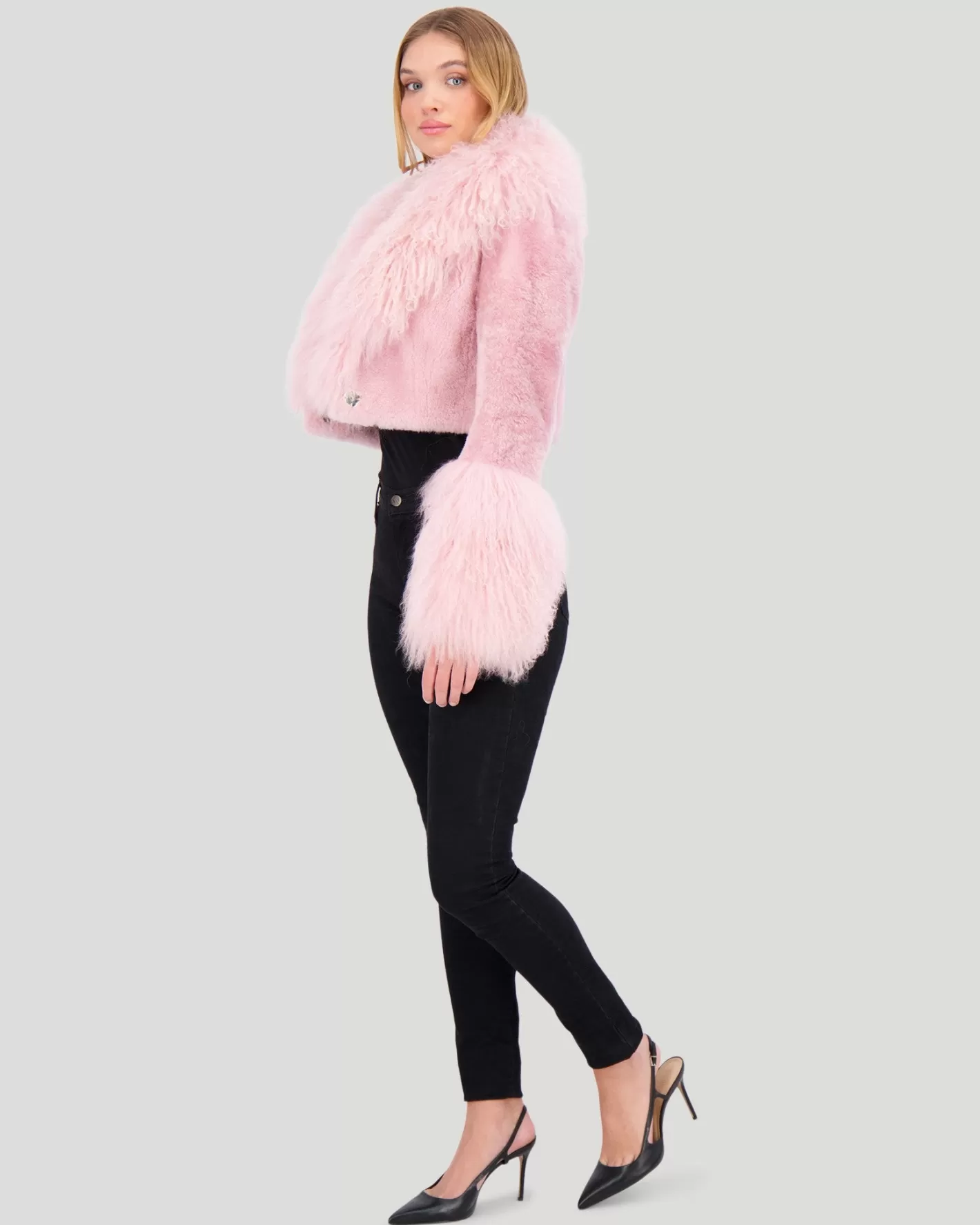 Women GORSKI Montreal Select Cashmere Goat Bolero With Select Mongolian Goat Collar And Cuffs