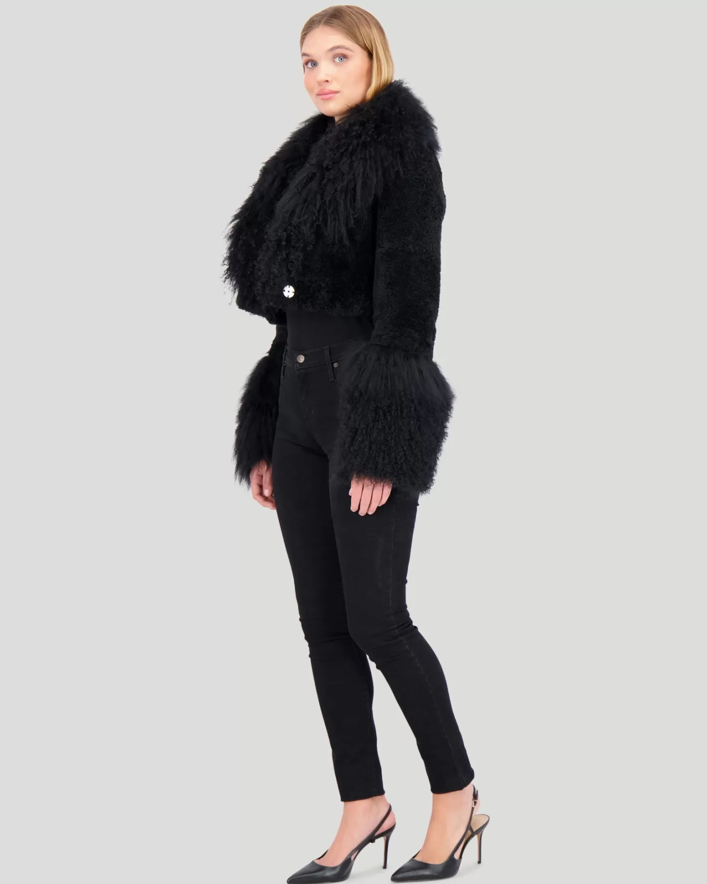 Women GORSKI Montreal Select Cashmere Goat Bolero With Select Mongolian Goat Collar And Cuffs