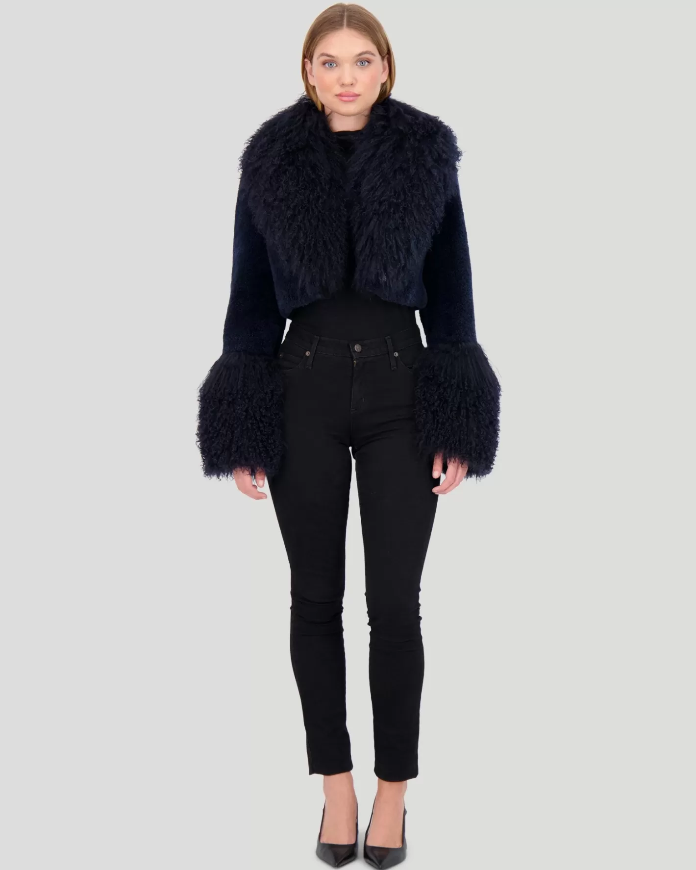 Women GORSKI Montreal Select Cashmere Goat Bolero With Select Mongolian Goat Collar And Cuffs
