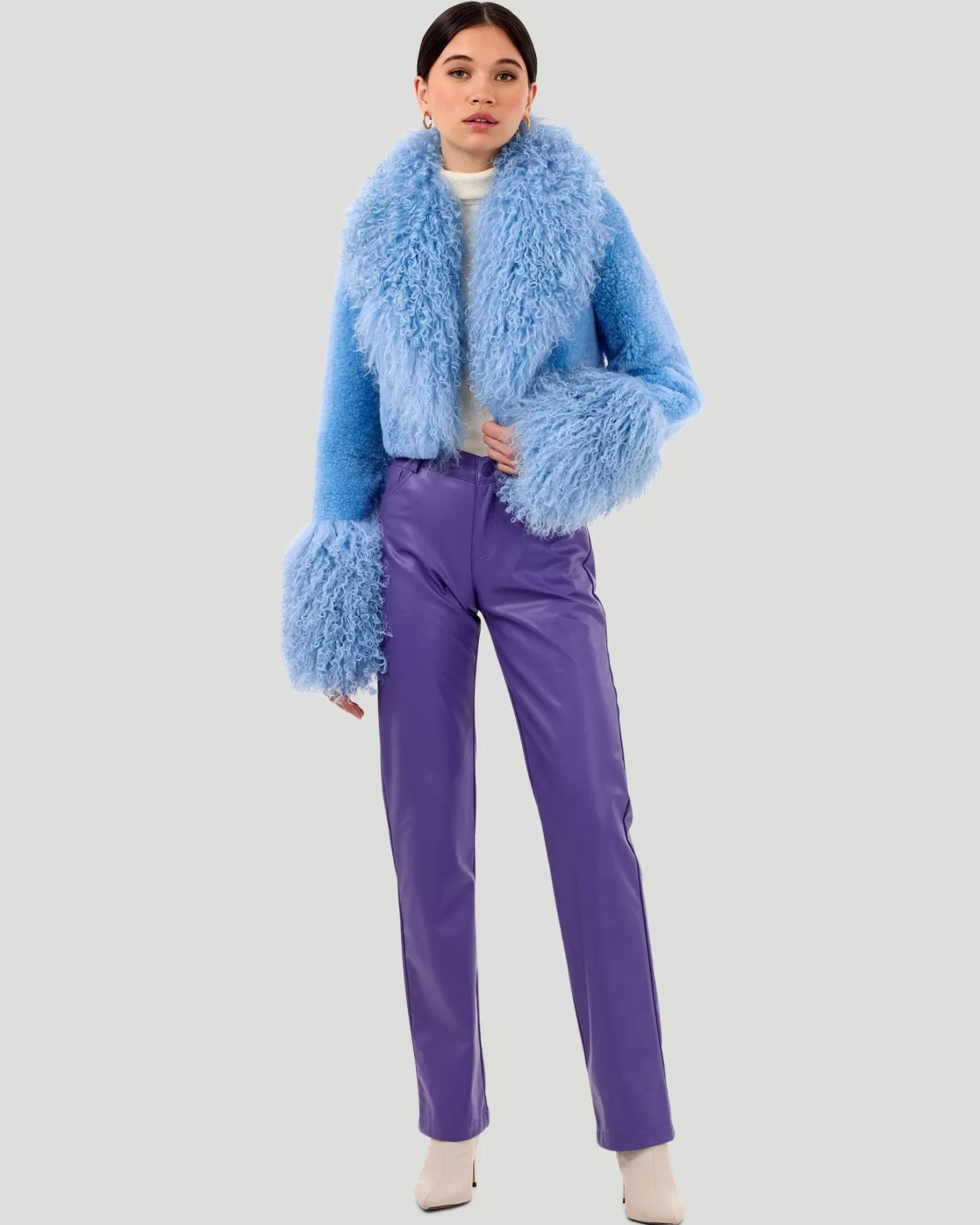 Women GORSKI Montreal Select Cashmere Goat Bolero With Select Mongolian Lamb Collar And Cuffs