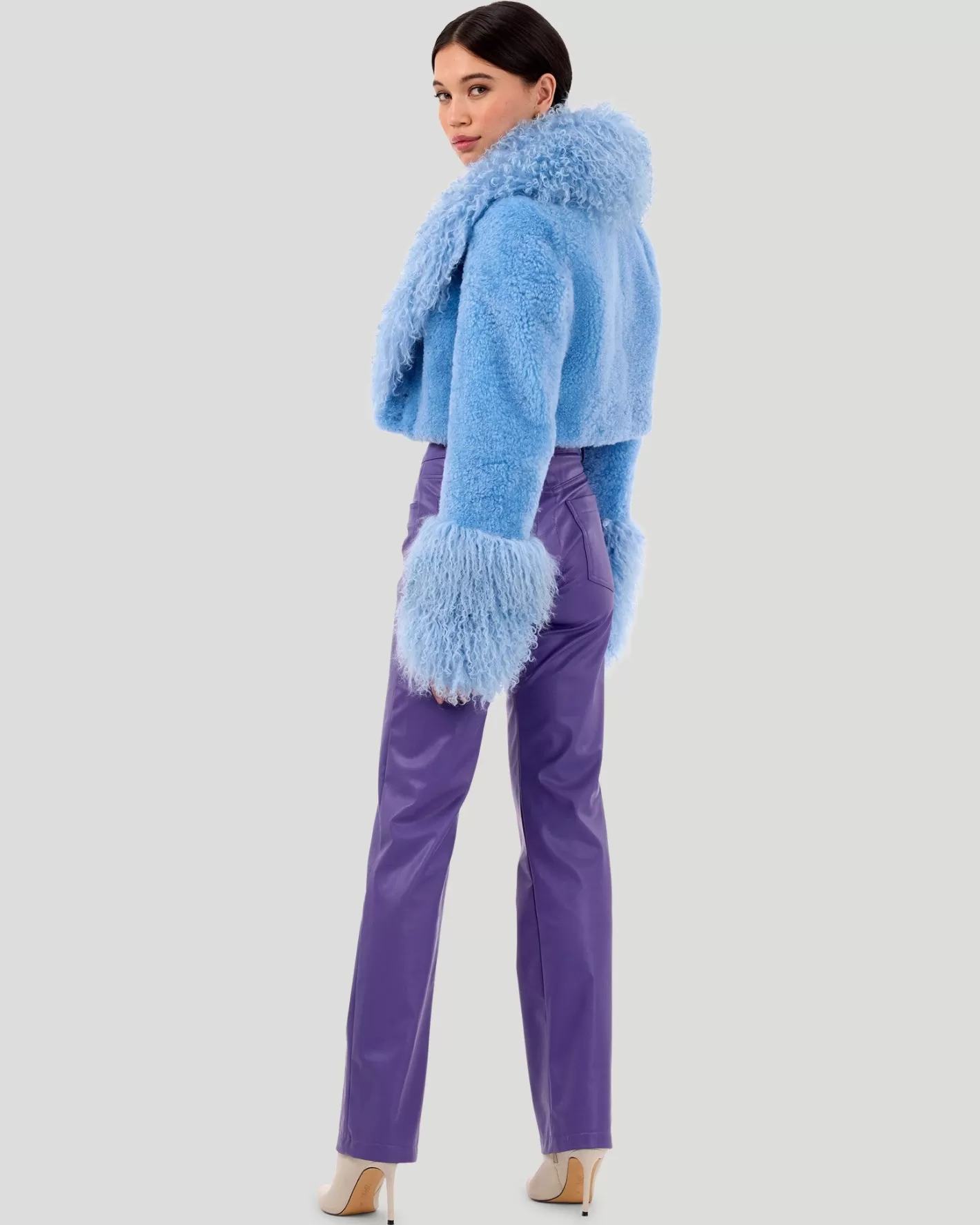 Women GORSKI Montreal Select Cashmere Goat Bolero With Select Mongolian Lamb Collar And Cuffs