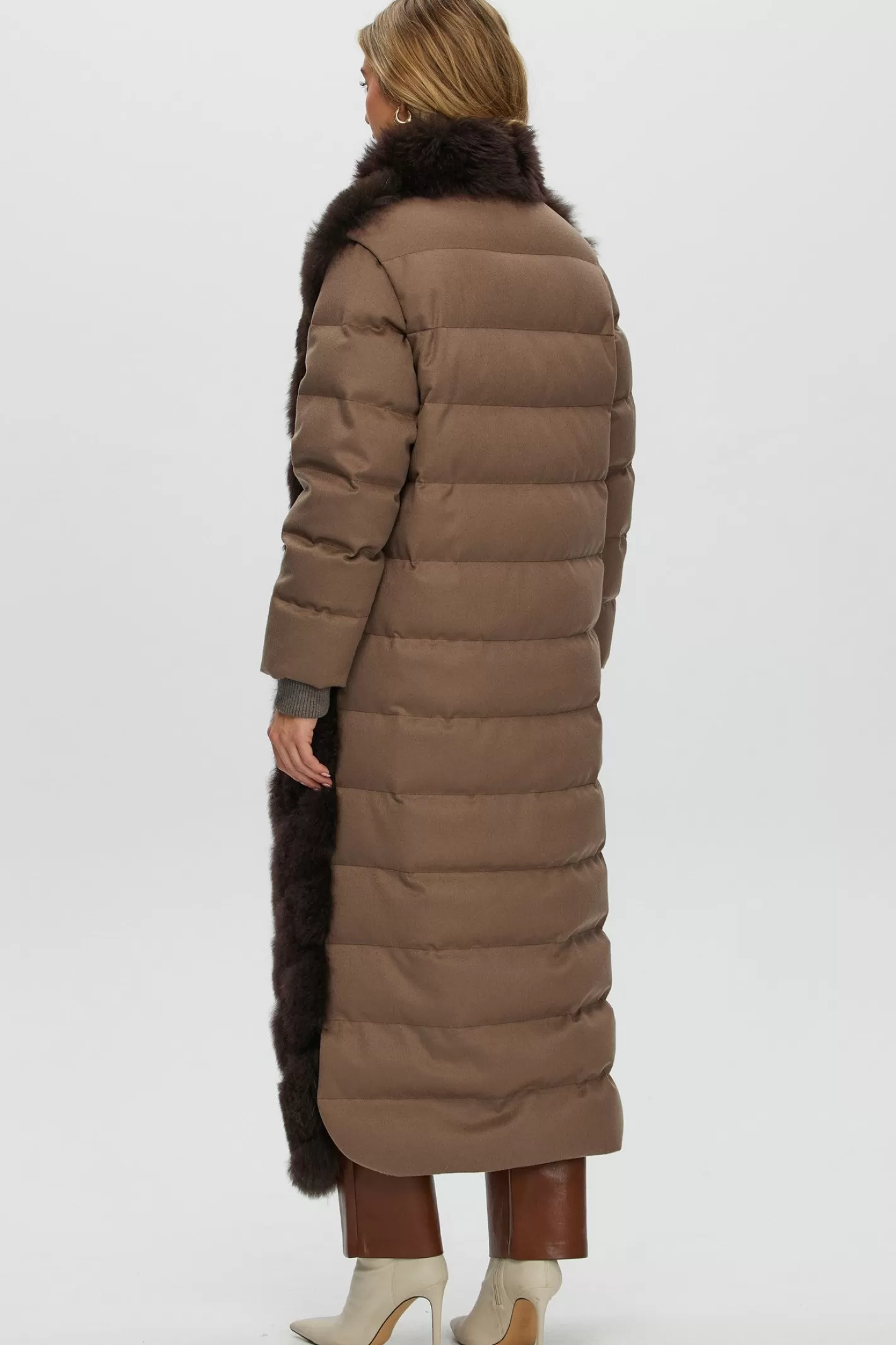 Women GORSKI Montreal Select Cashmere Goat Diagonal Coat With Loro Piana Cashmere Sleeves And Back