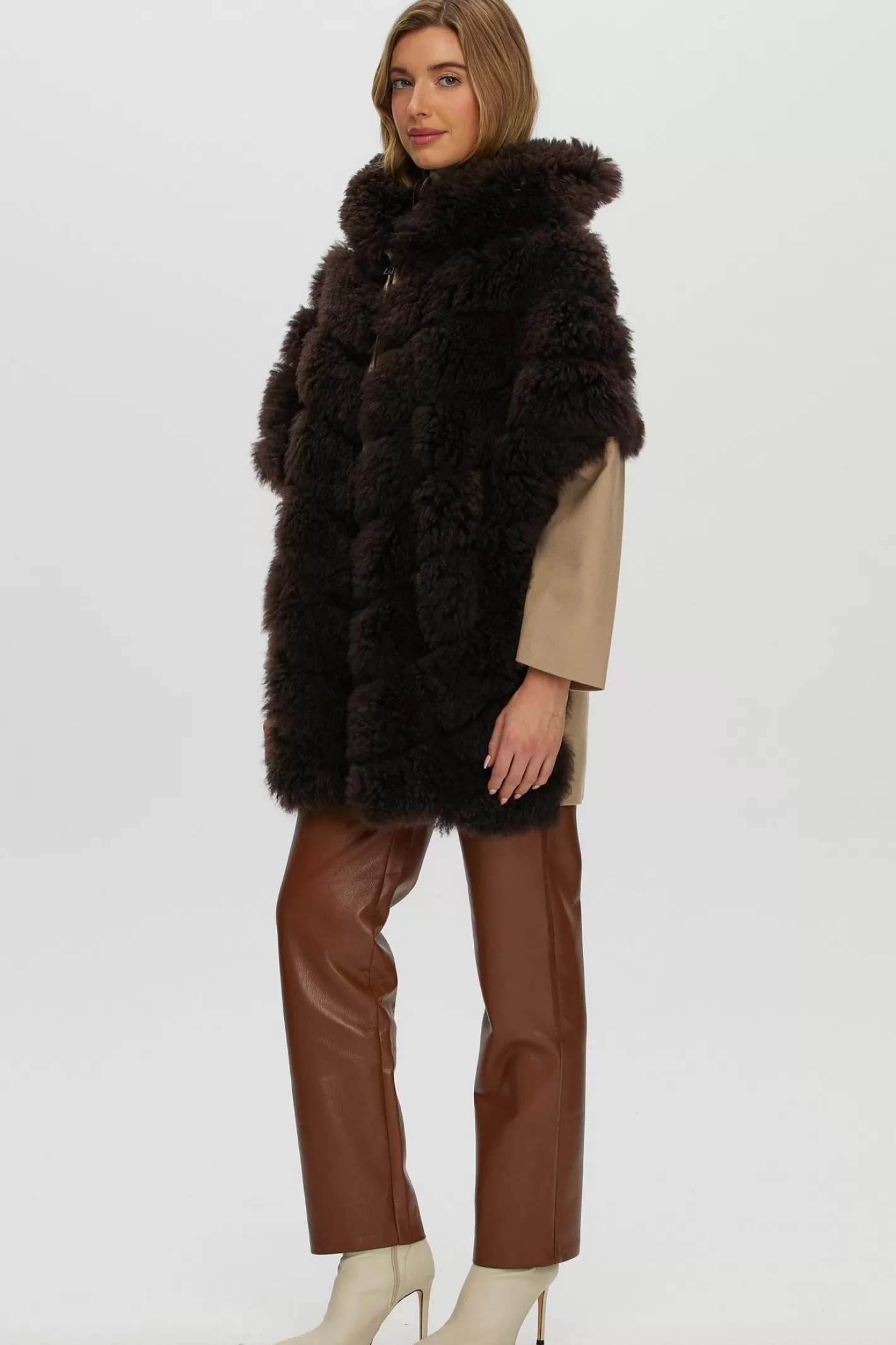 Women GORSKI Montreal Select Cashmere Goat Diagonal Parka With Loro Piana Cashmere Sleeves And Back