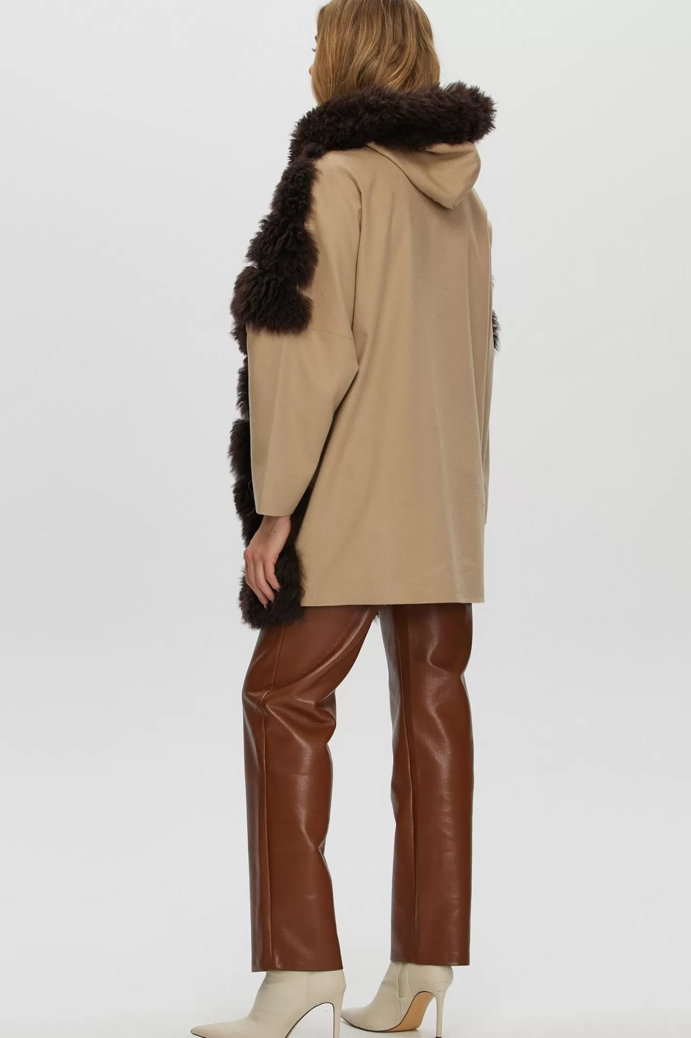 Women GORSKI Montreal Select Cashmere Goat Diagonal Parka With Loro Piana Cashmere Sleeves And Back