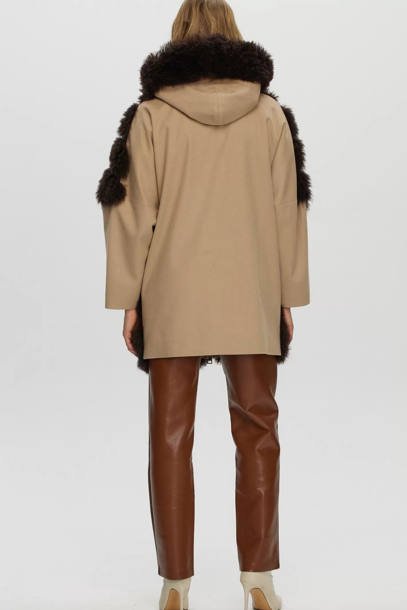Women GORSKI Montreal Select Cashmere Goat Diagonal Parka With Loro Piana Cashmere Sleeves And Back