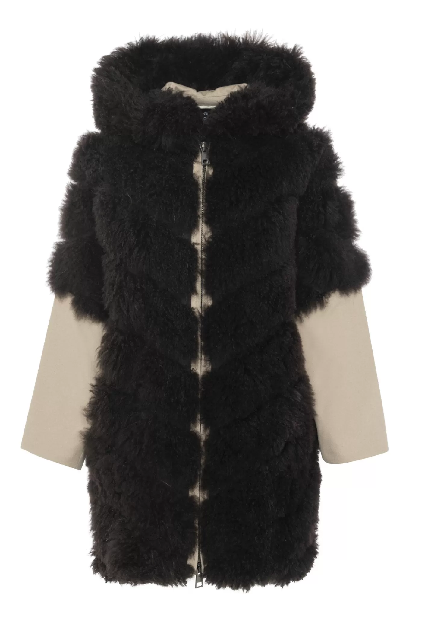 Women GORSKI Montreal Select Cashmere Goat Diagonal Parka With Loro Piana Cashmere Sleeves And Back
