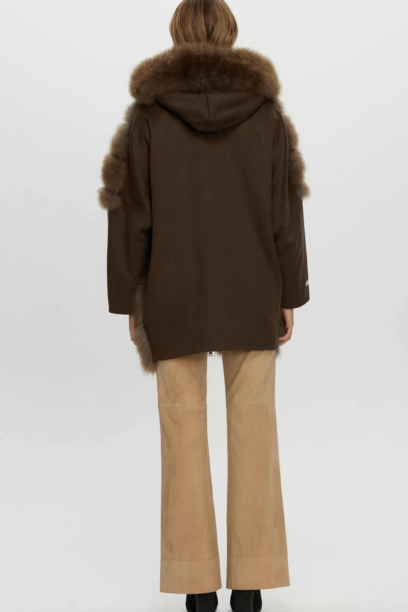 Women GORSKI Montreal Select Cashmere Goat Diagonal Parka With Loro Piana Cashmere Sleeves And Back