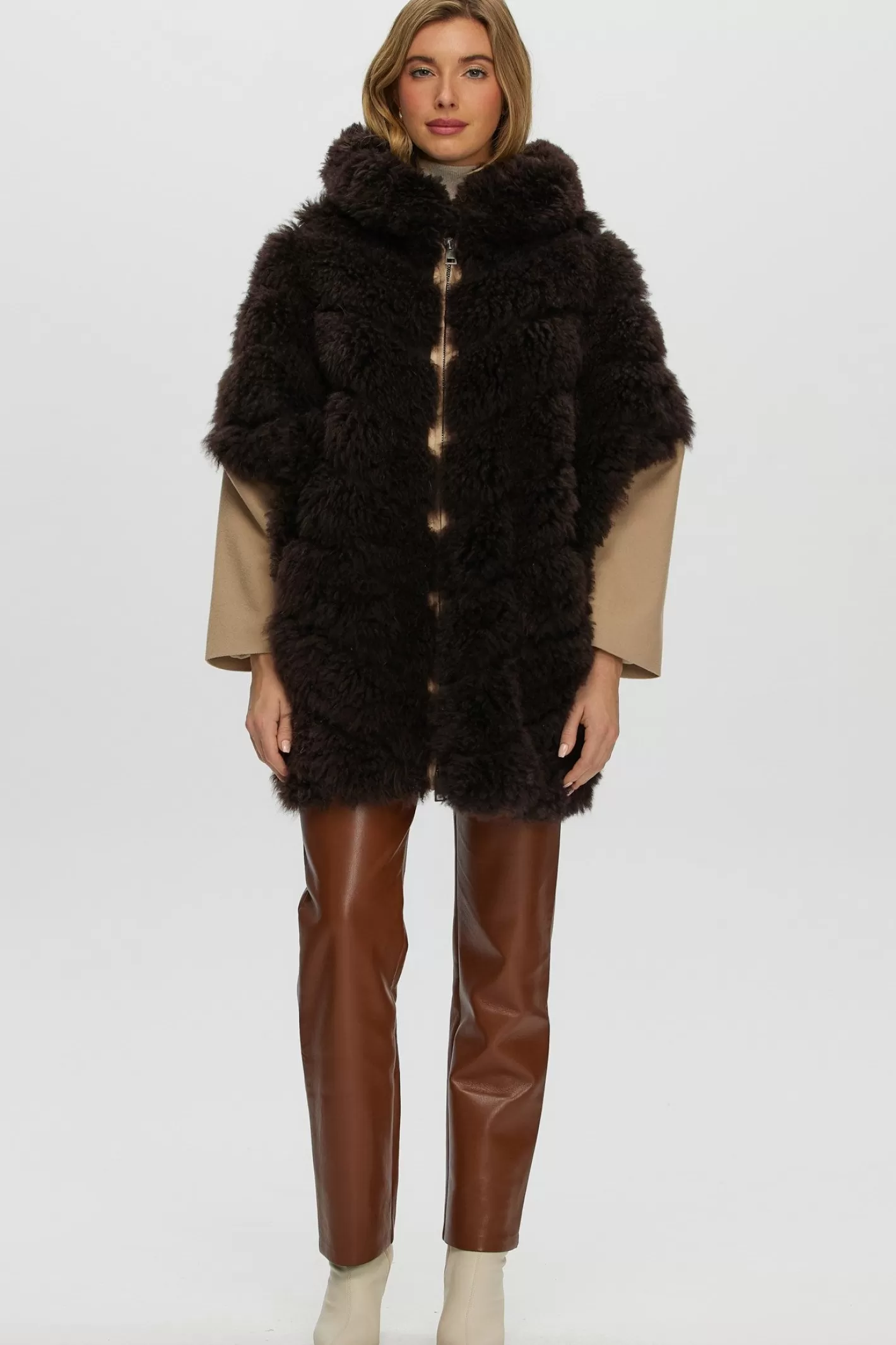 Women GORSKI Montreal Select Cashmere Goat Diagonal Parka With Loro Piana Cashmere Sleeves And Back