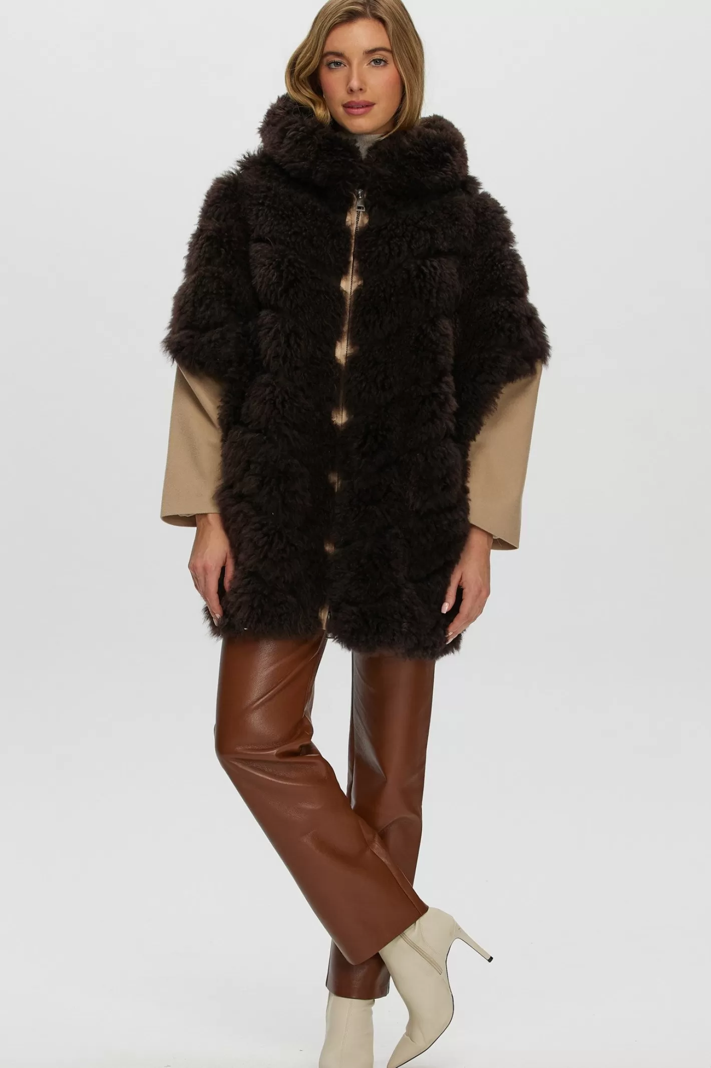 Women GORSKI Montreal Select Cashmere Goat Diagonal Parka With Loro Piana Cashmere Sleeves And Back