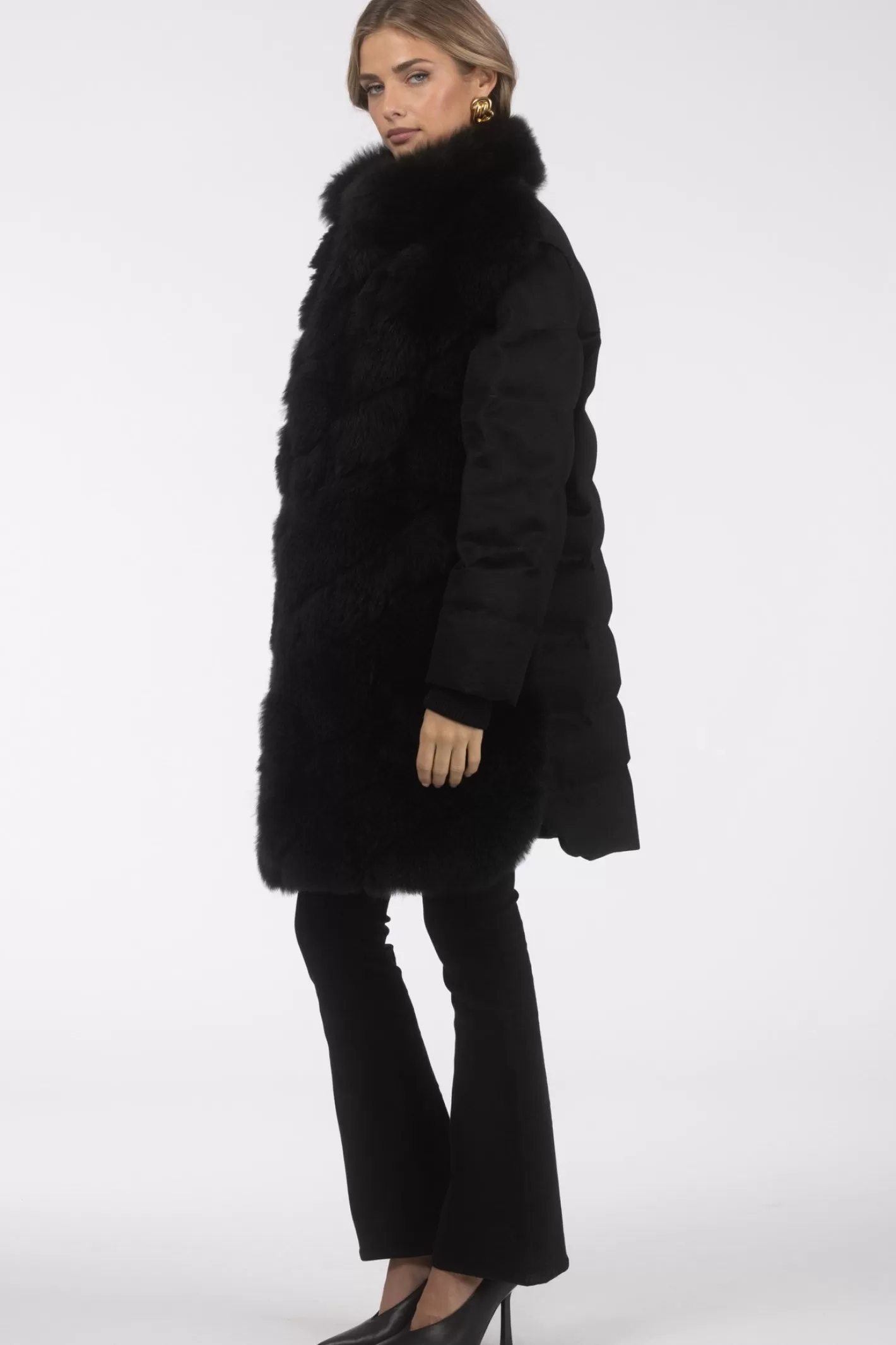 Women GORSKI Montreal Select Cashmere Goat Diagonal Stroller With Loro Piana Cashmere Sleeves And Back