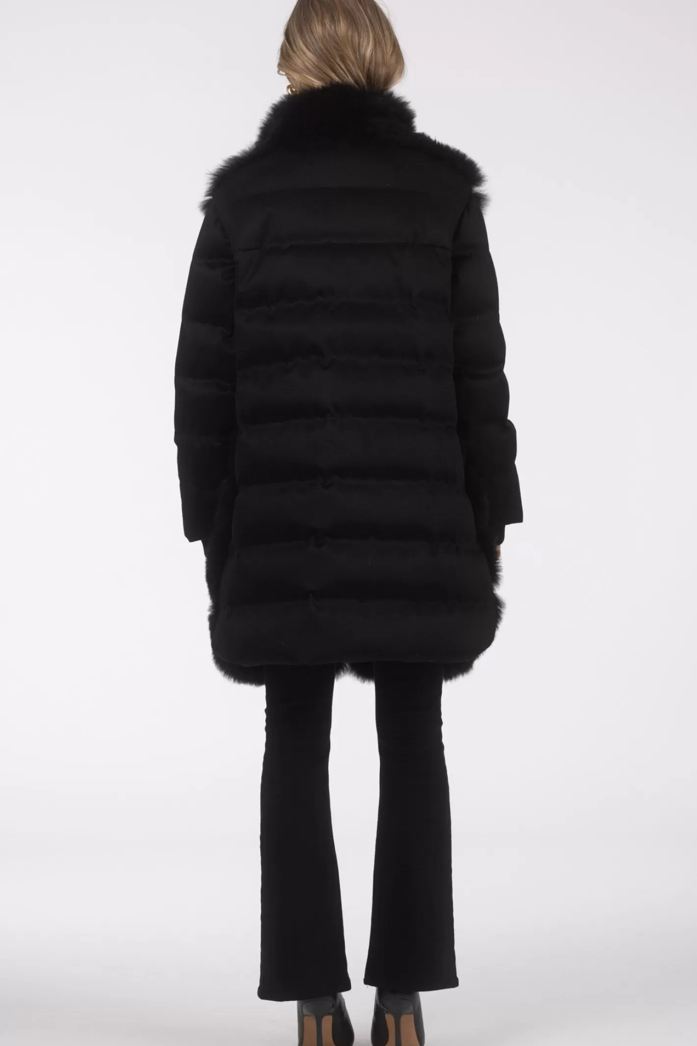 Women GORSKI Montreal Select Cashmere Goat Diagonal Stroller With Loro Piana Cashmere Sleeves And Back