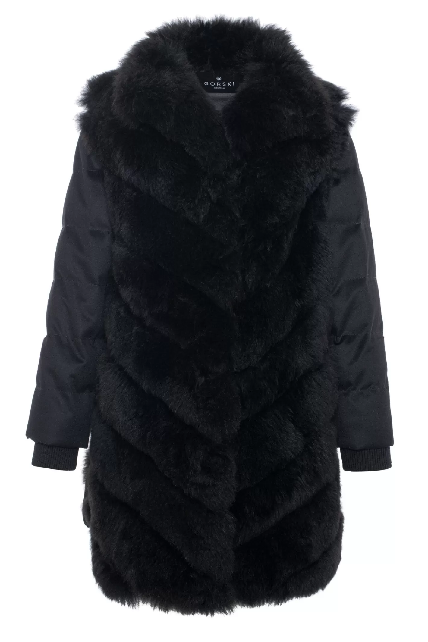 Women GORSKI Montreal Select Cashmere Goat Diagonal Stroller With Loro Piana Cashmere Sleeves And Back