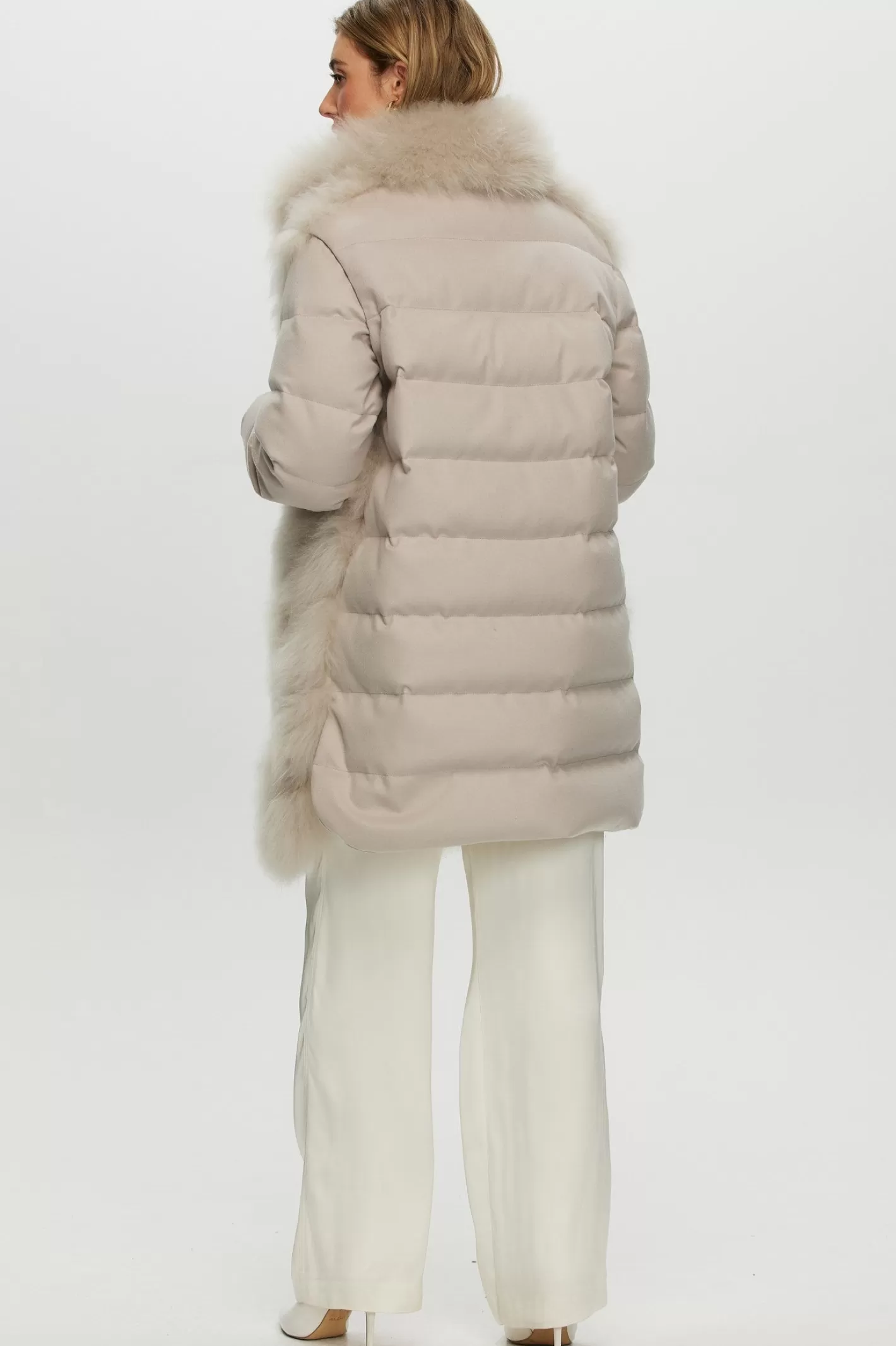 Women GORSKI Montreal Select Cashmere Goat Diagonal Stroller With Loro Piana Cashmere Sleeves And Back